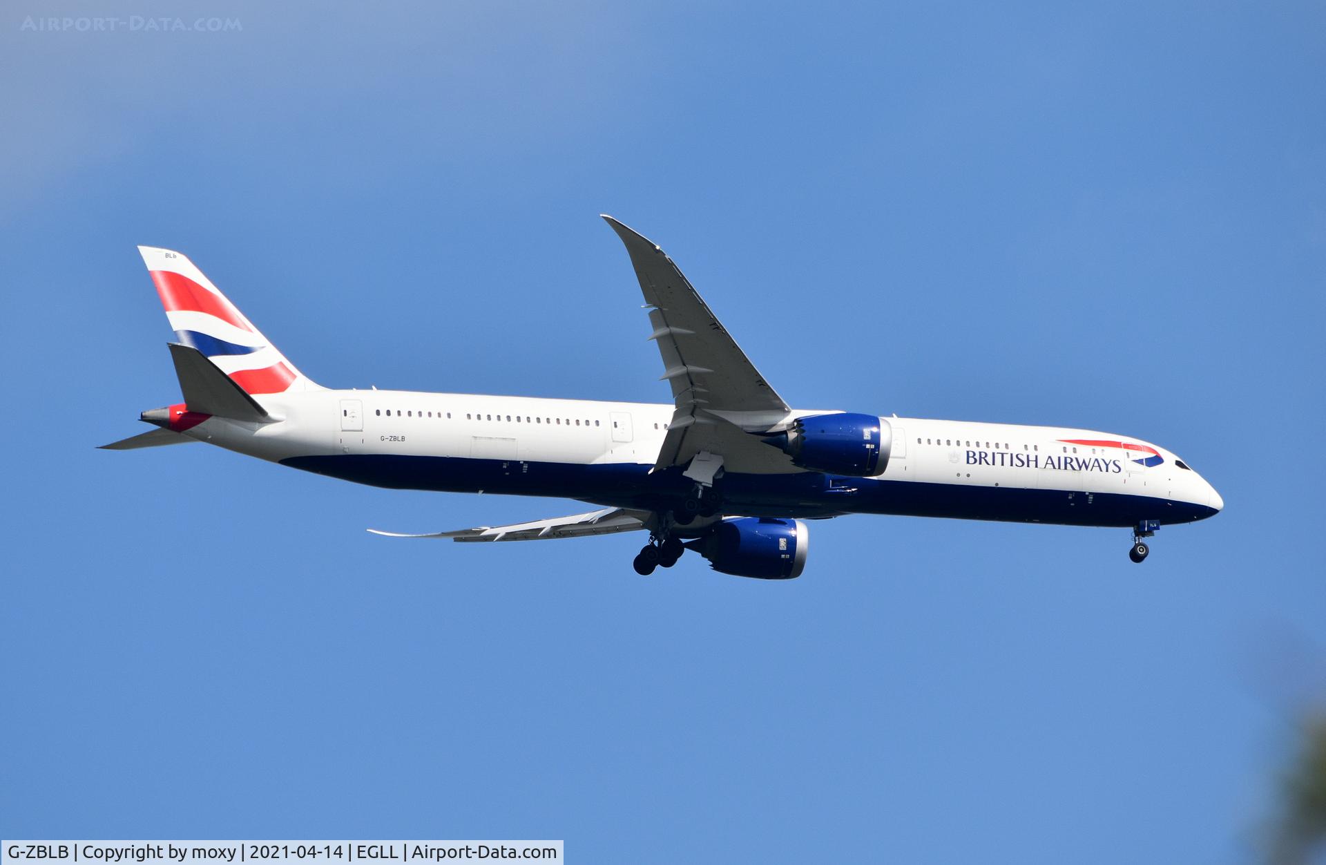 G-ZBLB, 2019 Boeing 787-10 Dreamliner C/N 60638, Boeing 787-10 Dreamliner on finals to 9R London Heathrow.