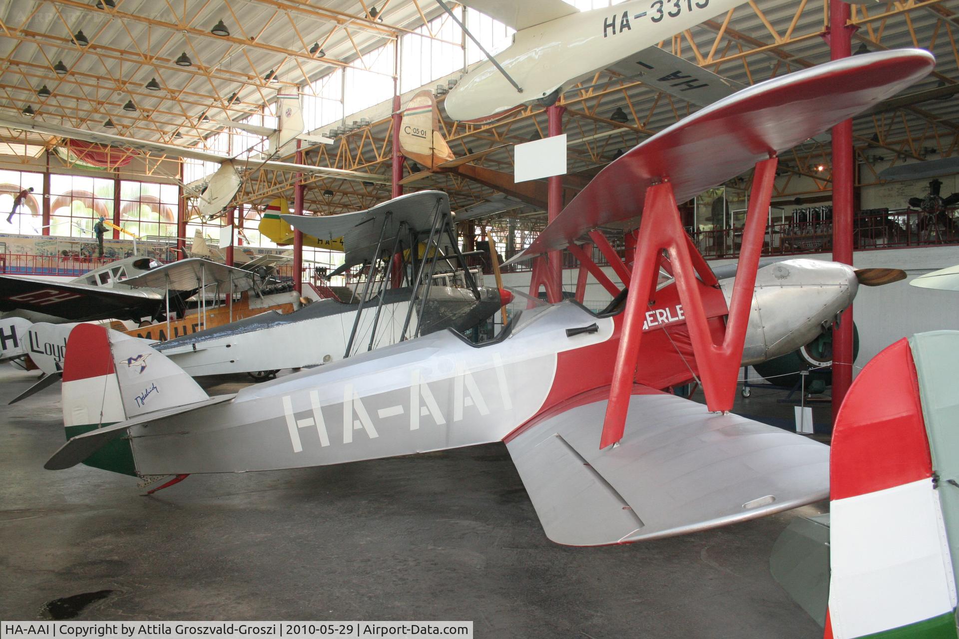 HA-AAI, 1988 Bánhidi Gerle 13 - Replica C/N F-04, Budapest is a traffic museum, a Petöfi hall. Hungary
(It was later converted to Gerle 12 during the renovation. -HA-AAE)