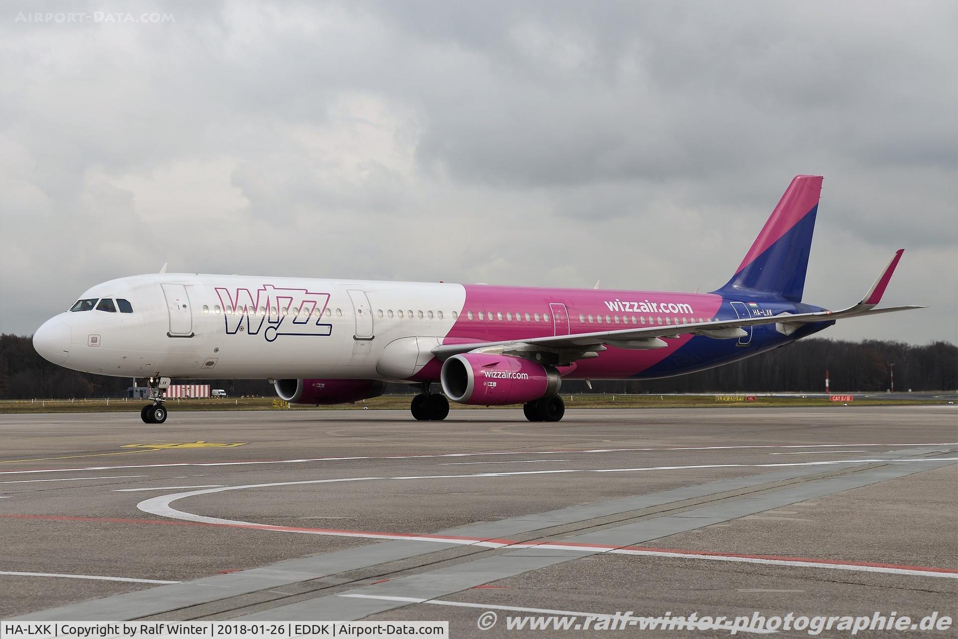HA-LXK, 2016 Airbus A321-231 C/N 7440, Airbus A321-231(W) - W6 WZZ Wizz Air - 7440 - HA-LXK - 26.01.2018 - CGN