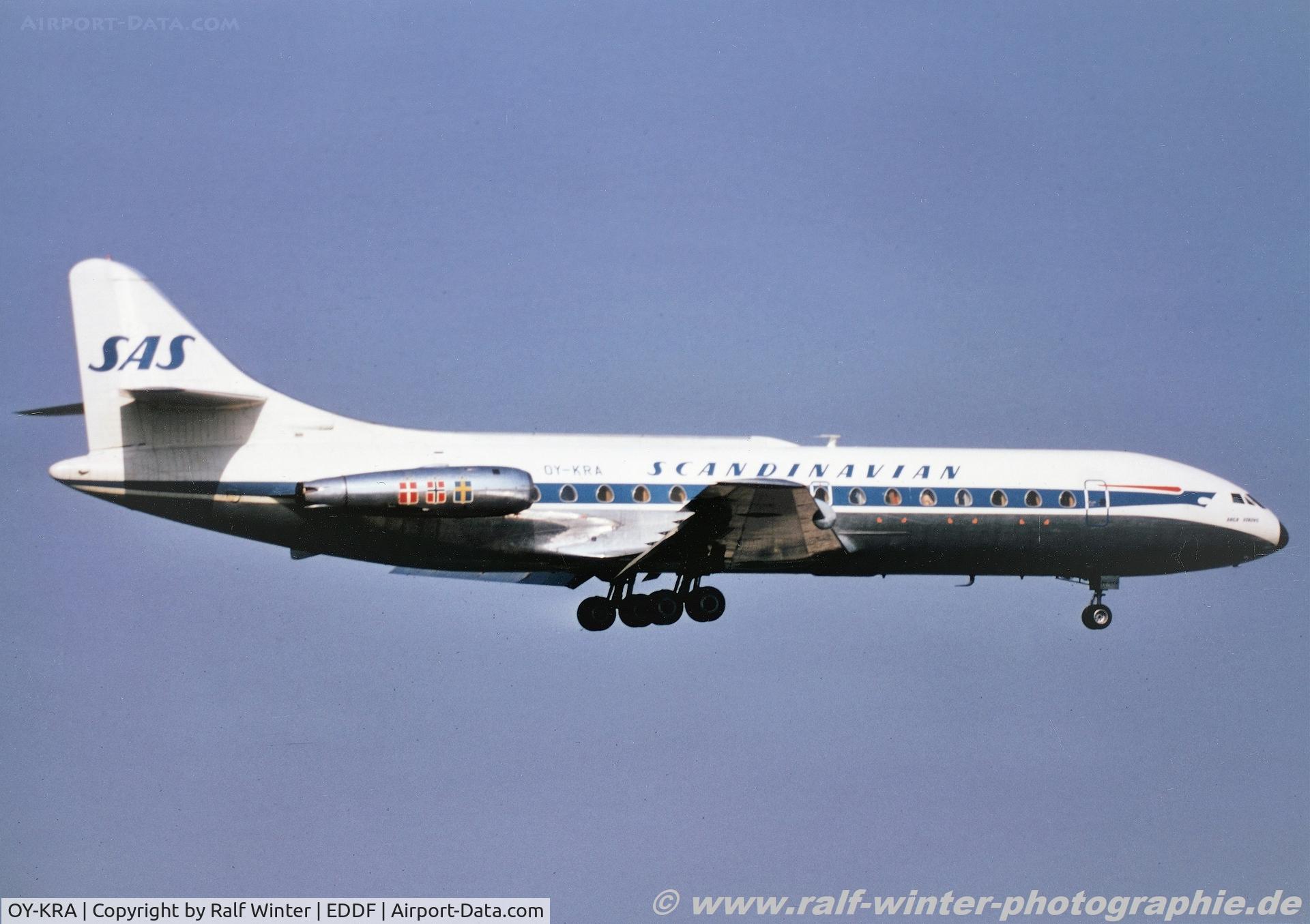OY-KRA, 1959 Sud Aviation SE-210 Caravelle III C/N 006, Sud Aviation SE-210 Caravelle III  - SAS Scandinavian Airlöines 'Vagn Viking'  - 6 - OY-KRA - 10-1968