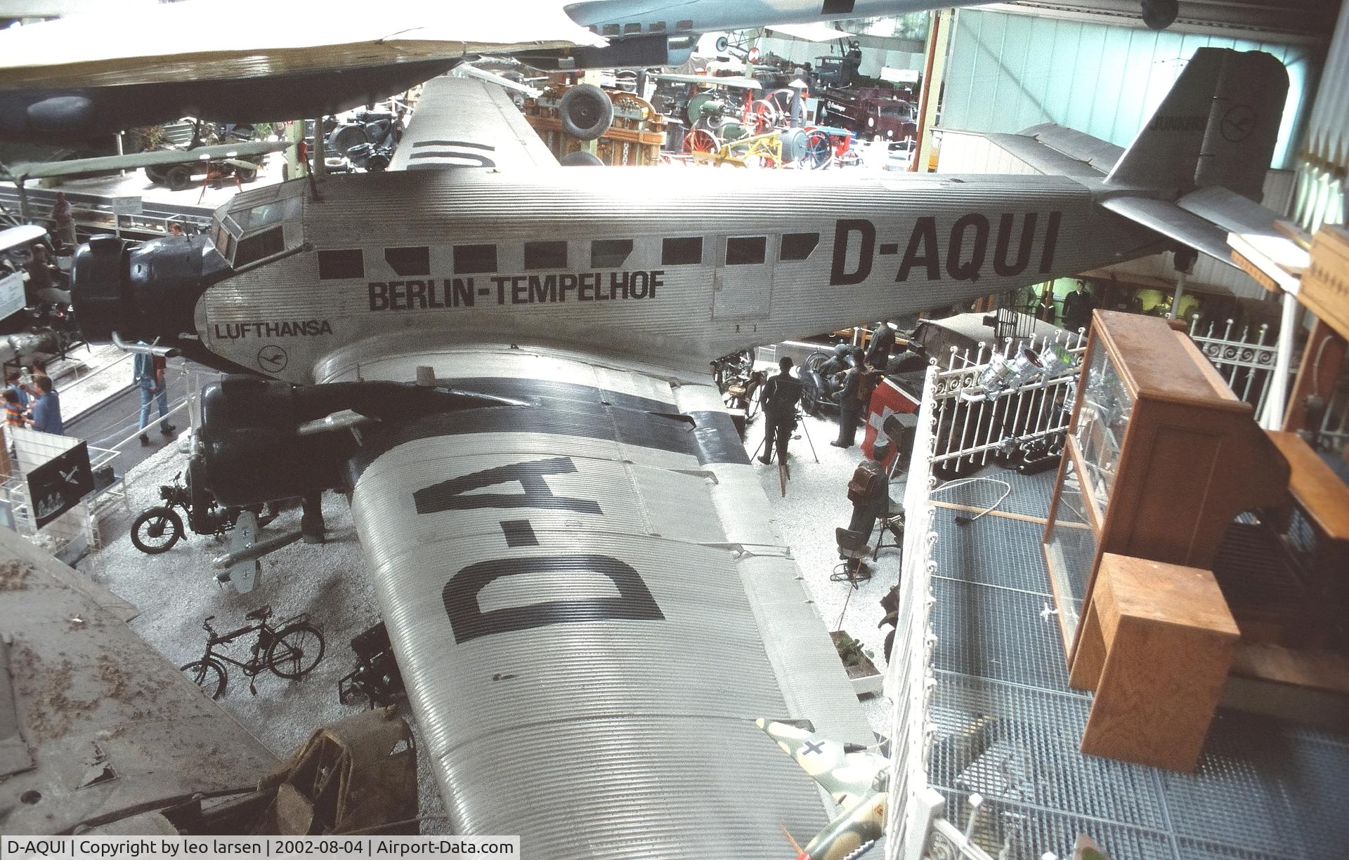 D-AQUI, Junkers (CASA) 352L (Ju-52) C/N 100, Sinsheim Museum 4.8.2002