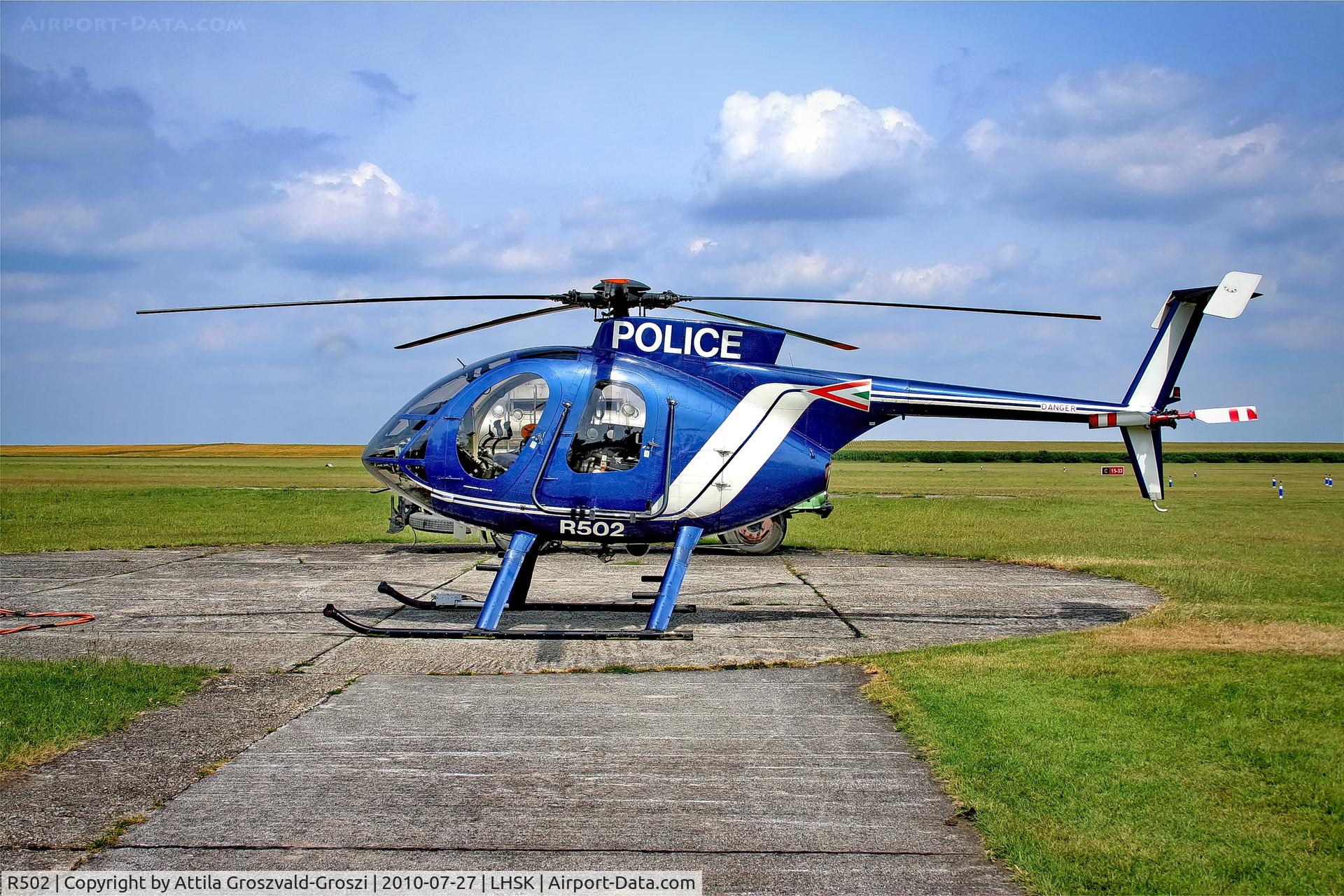 R502, 1989 McDonnell Douglas MD-500E (369E) C/N 0368E, LHSK - Siófok-Kiliti Airport, Hungary