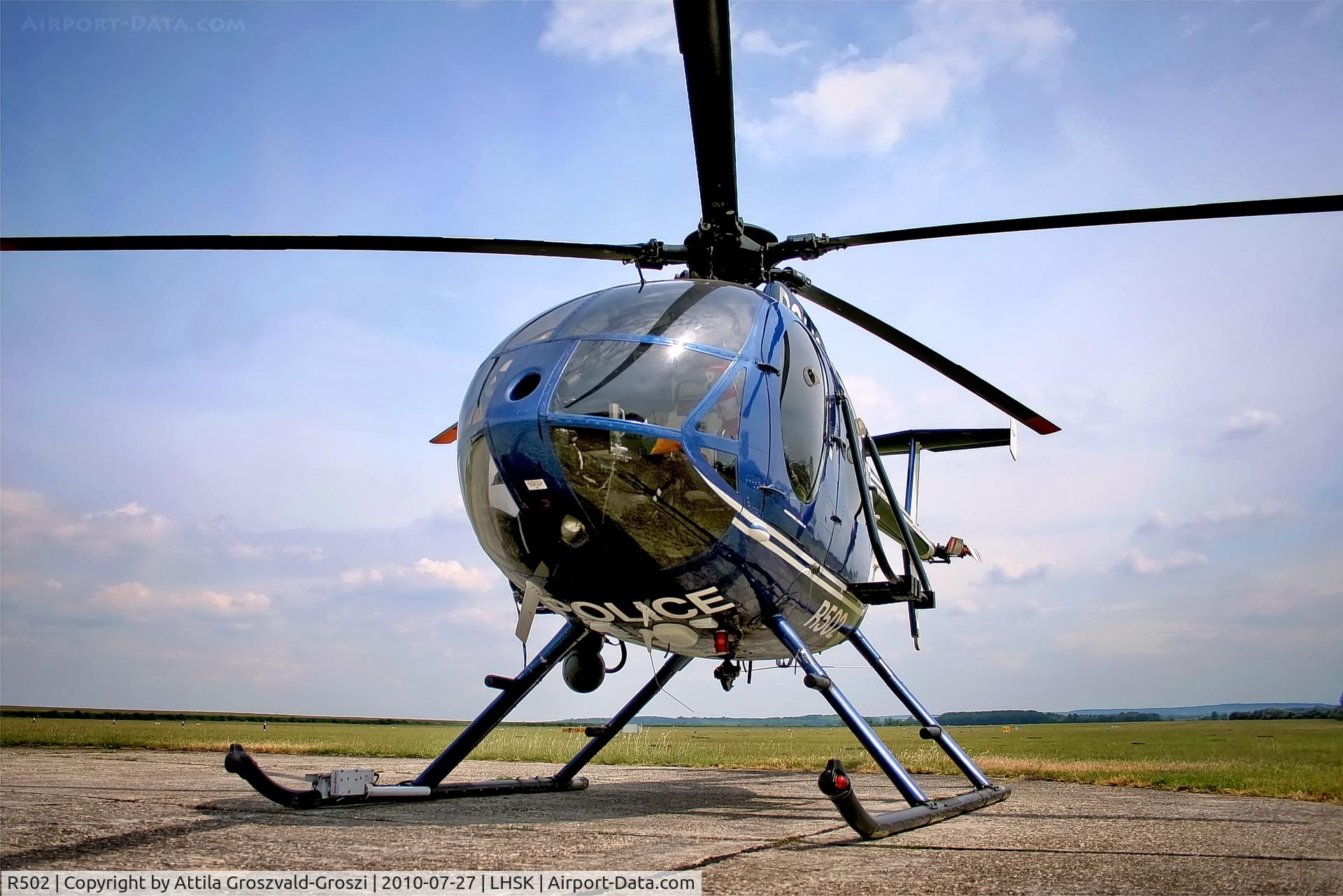 R502, 1989 McDonnell Douglas MD-500E (369E) C/N 0368E, LHSK - Siófok-Kiliti Airport, Hungary
