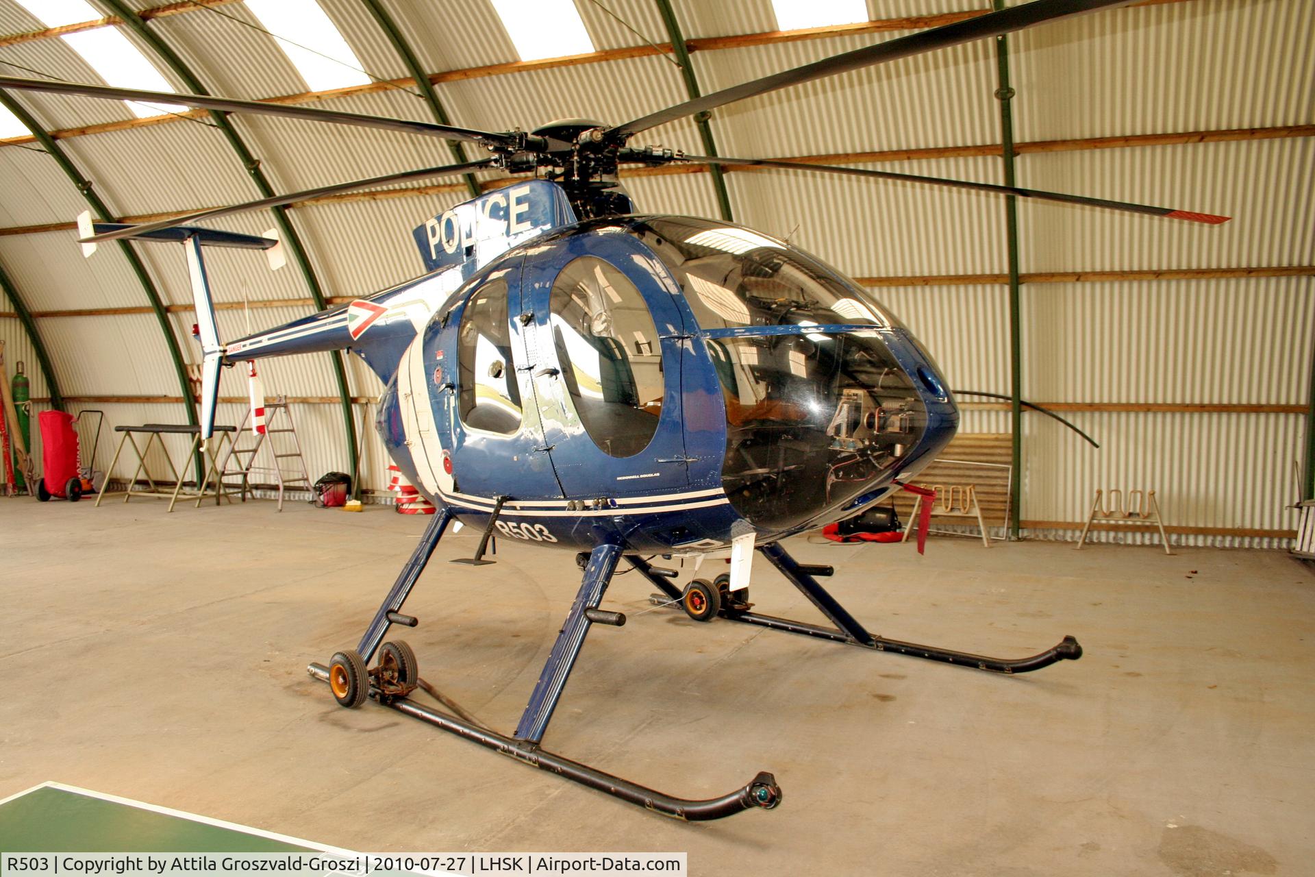 R503, 1990 McDonnell Douglas MD-500E (369E) C/N 0415E, LHSK - Siófok-Kiliti Airport, Hungary