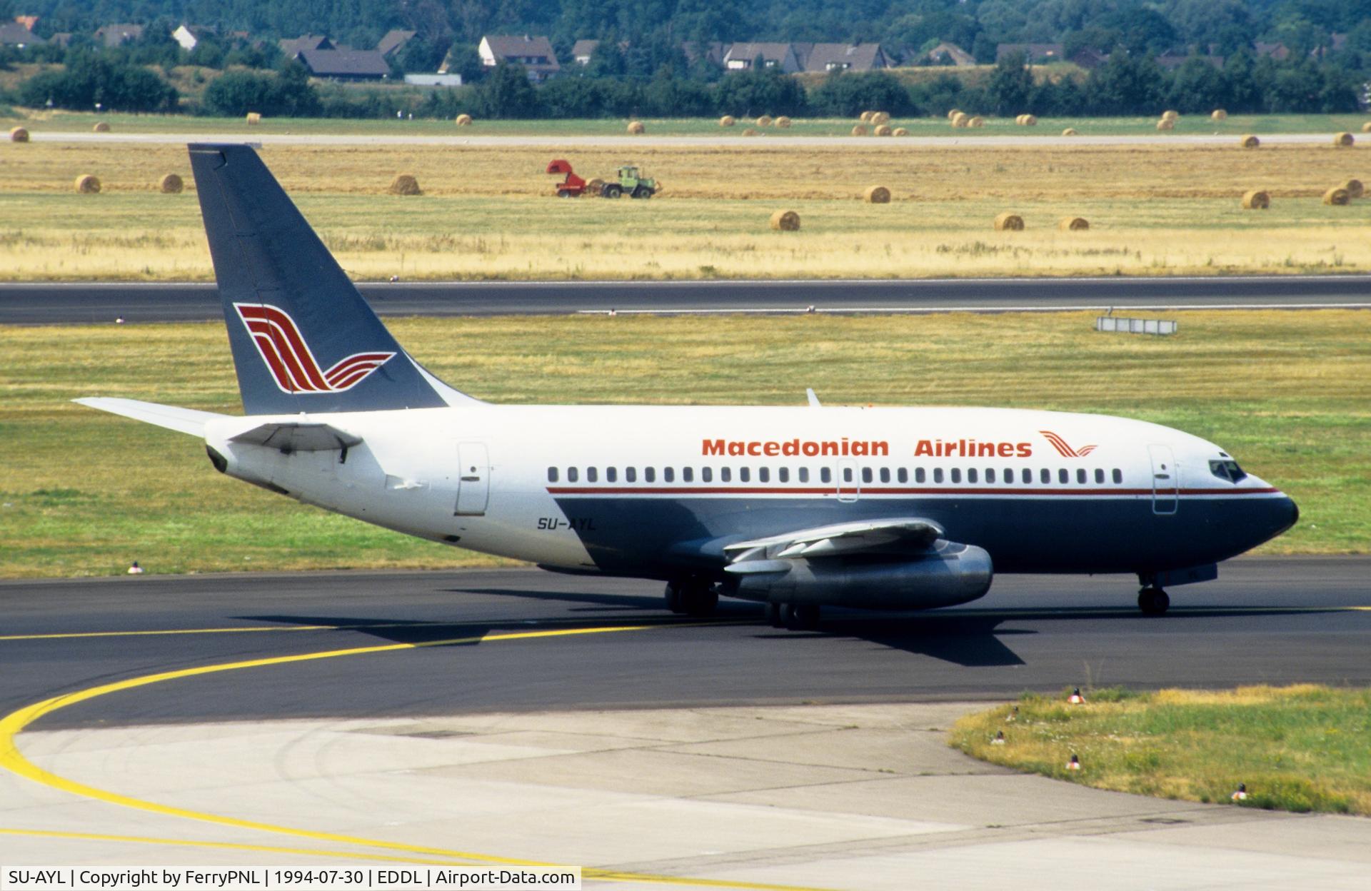 SU-AYL, 1975 Boeing 737-266 C/N 21195, Macedonian Airlines B732 departing DUS