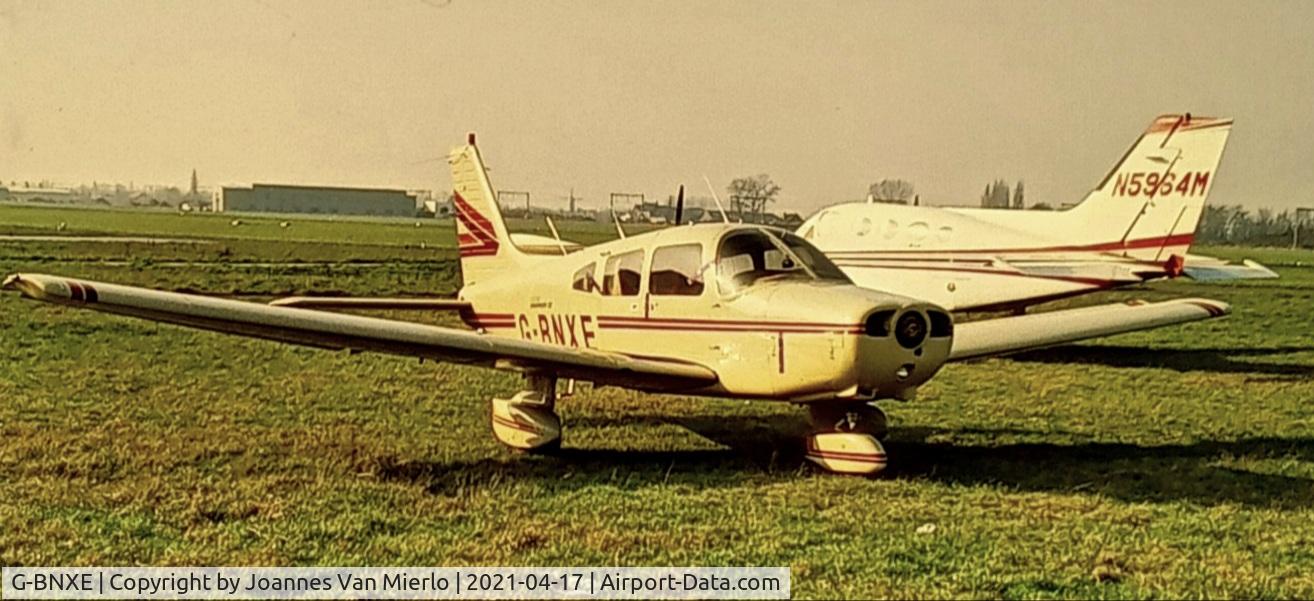 G-BNXE, 1981 Piper PA-28-161 Cherokee Warrior II C/N 28-8116034, scan from slide