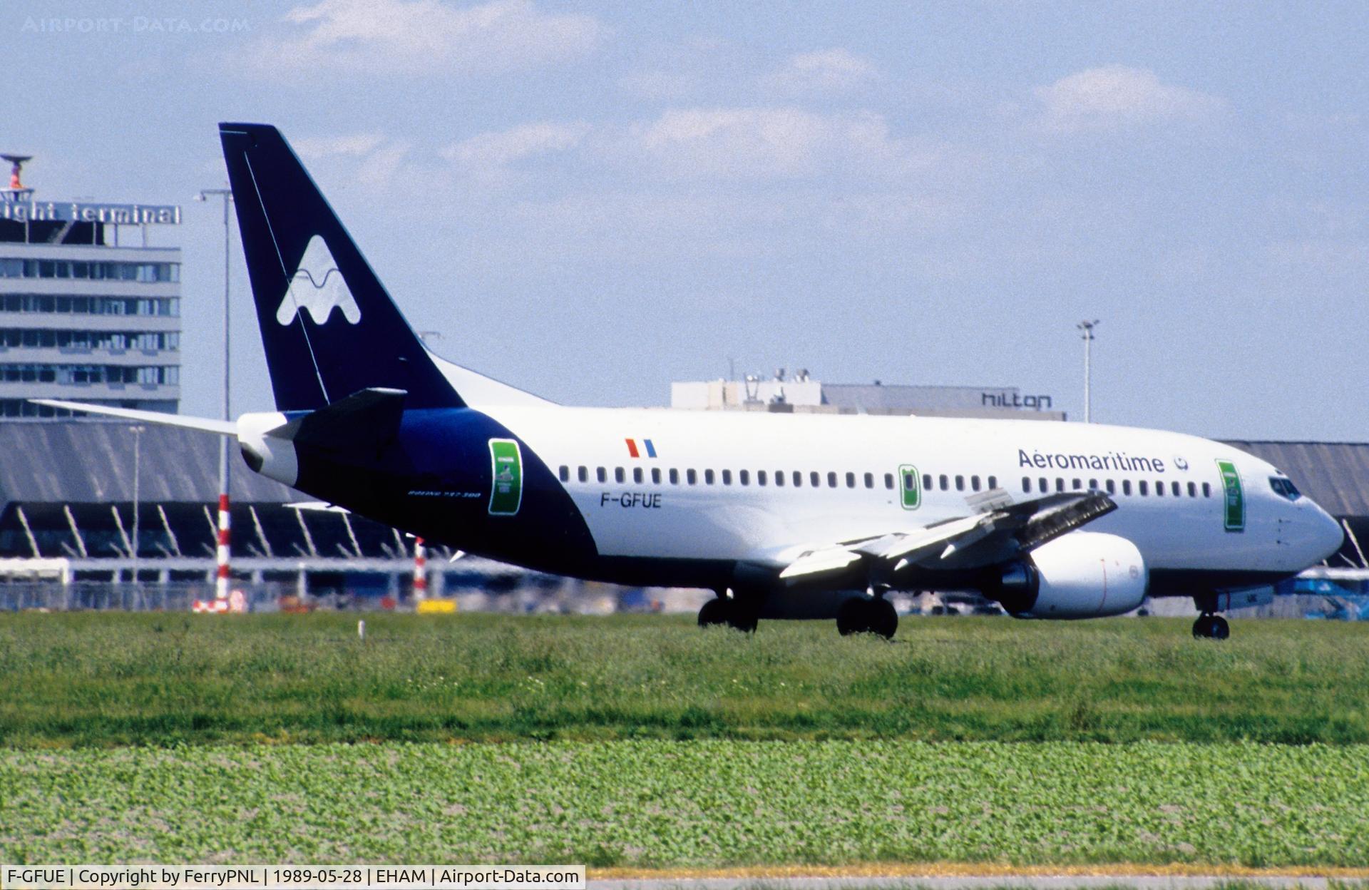 F-GFUE, 1989 Boeing 737-3B3QC C/N 24387, Aeromartitime B733 arriving