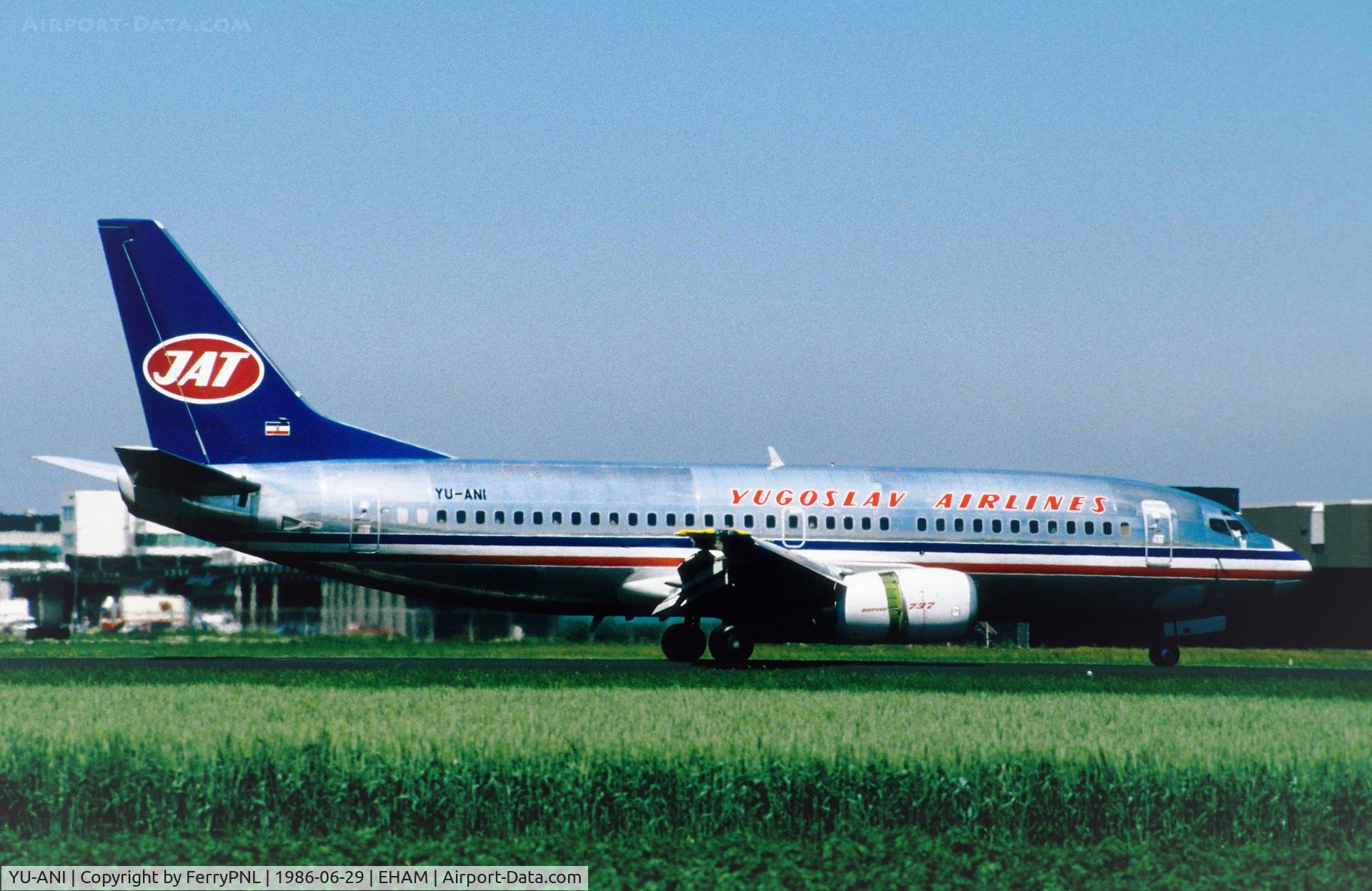YU-ANI, 1985 Boeing 737-3H9 C/N 23416, Landing of JAT B733