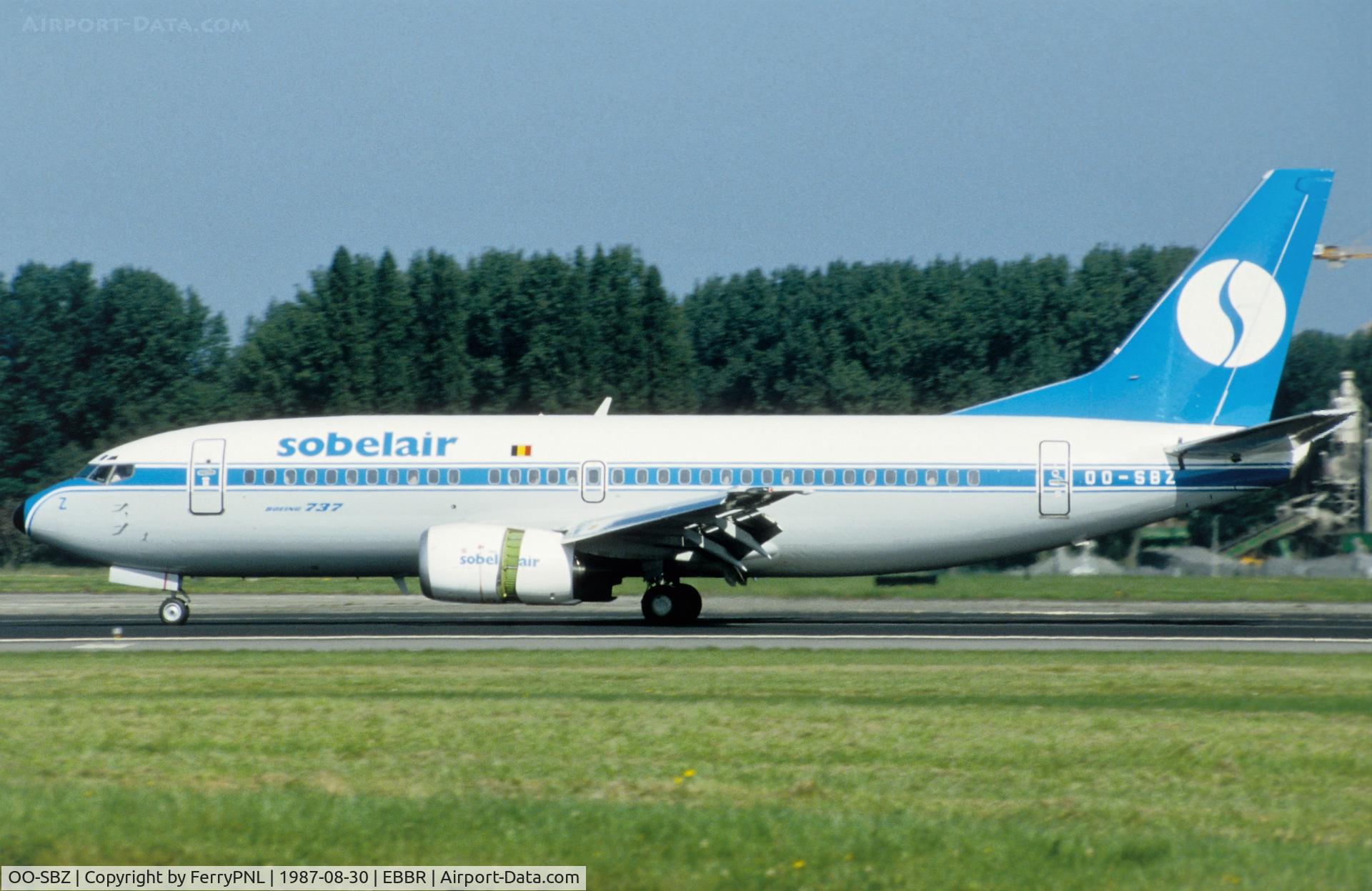 OO-SBZ, 1987 Boeing 737-329 C/N 23775, Arrival of Sobelair B733. Frame scrapped in 2010.