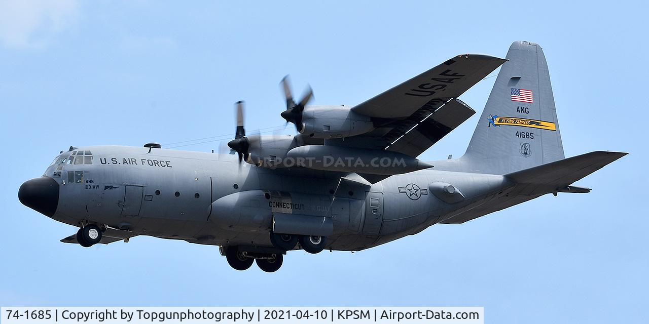 74-1685, 1973 Lockheed C-130H C/N 382-4666, YANKEE21, lead aircraft of a 3 ship that did a low approach before heading to the Mts for low level training.