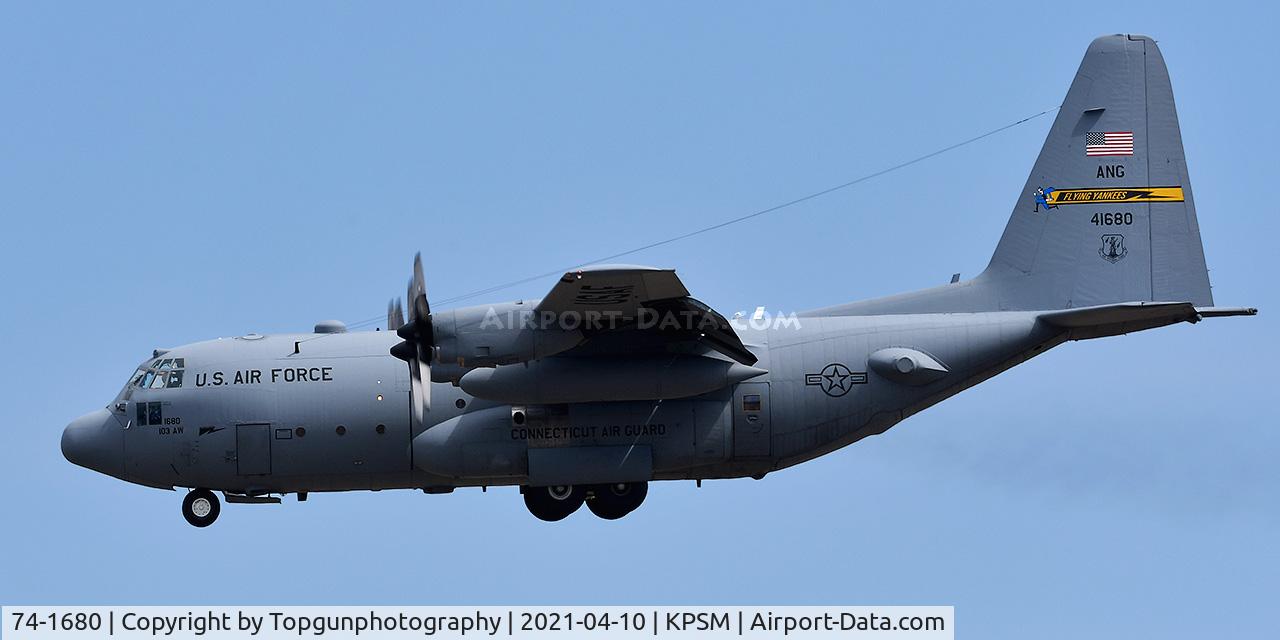 74-1680, 1974 Lockheed C-130H Hercules C/N 382-4651, YANKEE23 on a low approach to RW34