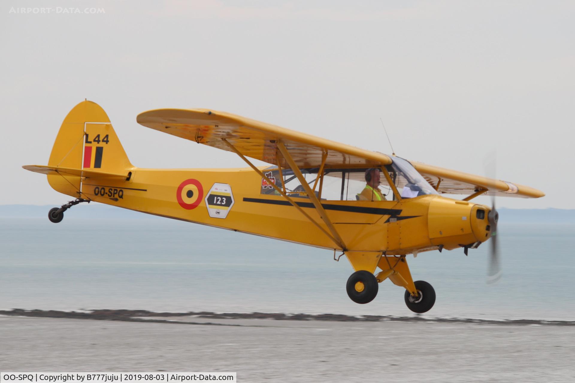 OO-SPQ, 1953 Piper L-18C Super Cub (PA-18-95) C/N 18-3118, over Jullouville