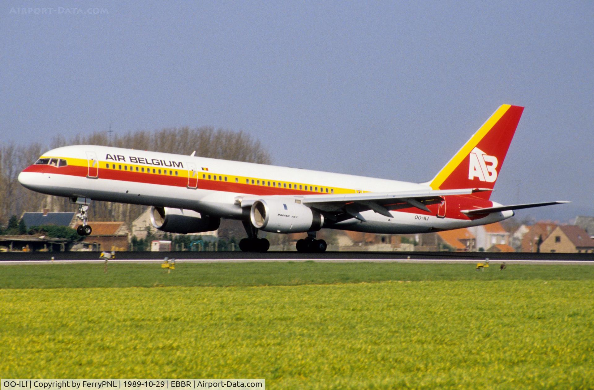 OO-ILI, 1989 Boeing 757-23A C/N 24528, Air Belgium B752 landing in BRU