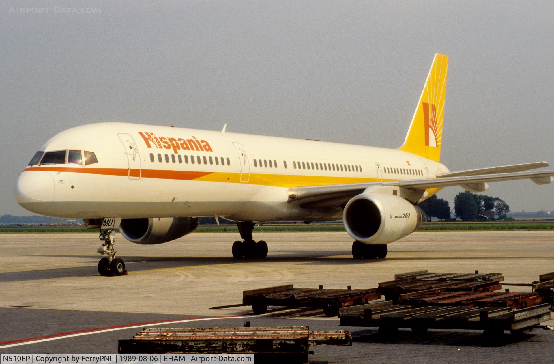 N510FP, 1989 Boeing 757-23A C/N 24290, AWAS B752 returned from lease to Hispania and stored in AMS, ex EC-EMU.