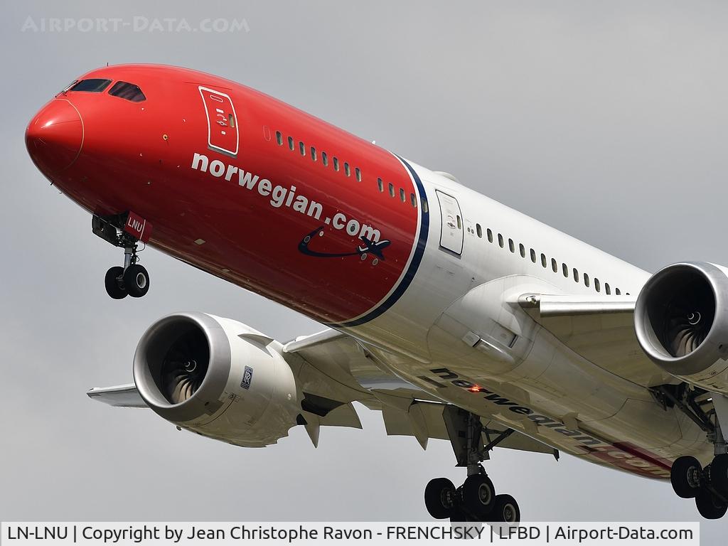 LN-LNU, 2017 Boeing 787-9 Dreamliner C/N 63313, Norwegian (Babe Ruth Livery) Copenhagen (CPH)	Bordeaux (BOD) flight NAX9TY