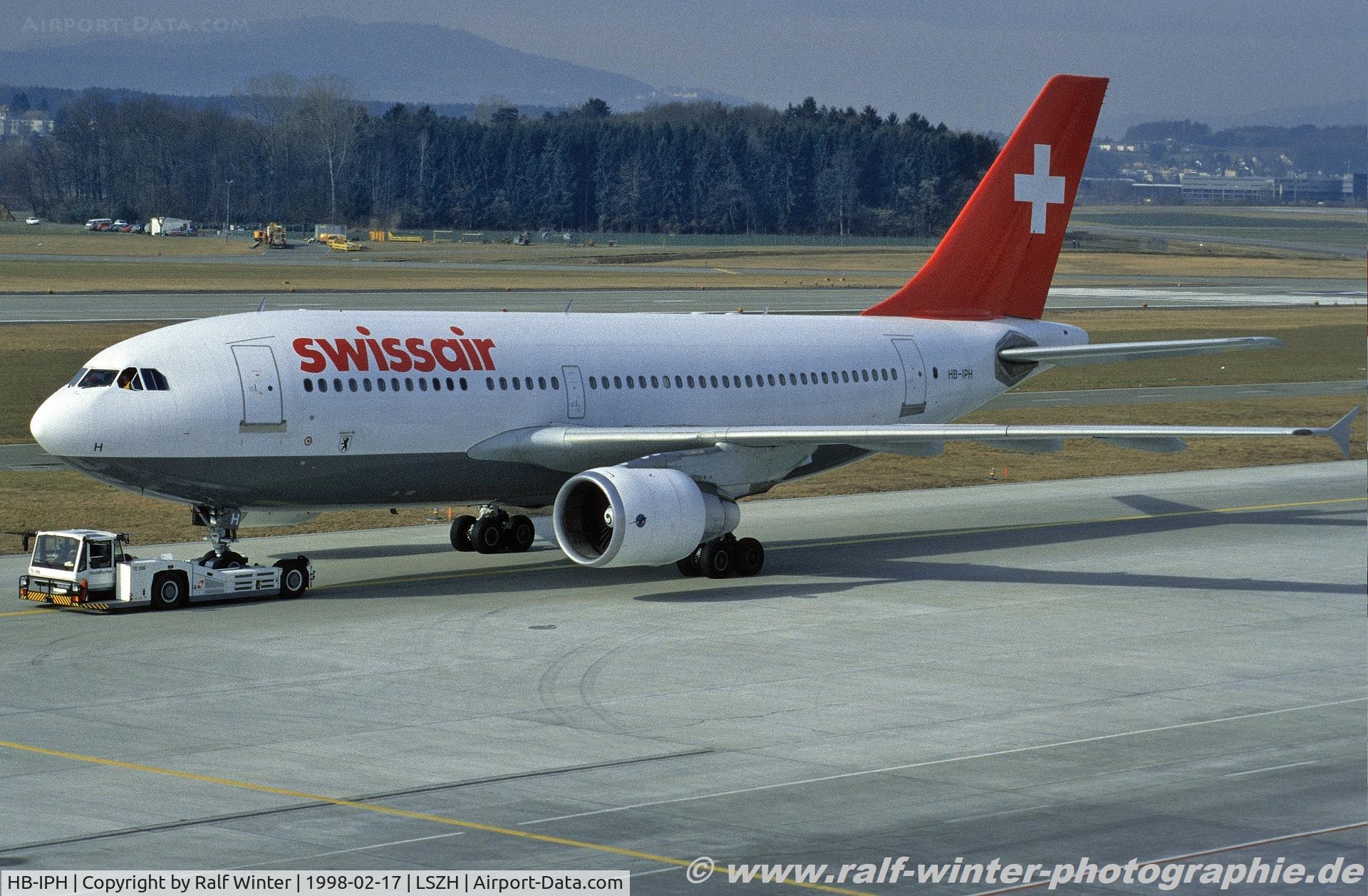 HB-IPH, 1985 Airbus A310-322 C/N 409, Airbus A310-322 - SR SWR Swissair 'Appendzell i Rhone' - 409 - HB-IPH - 17.02.1998 - ZRH