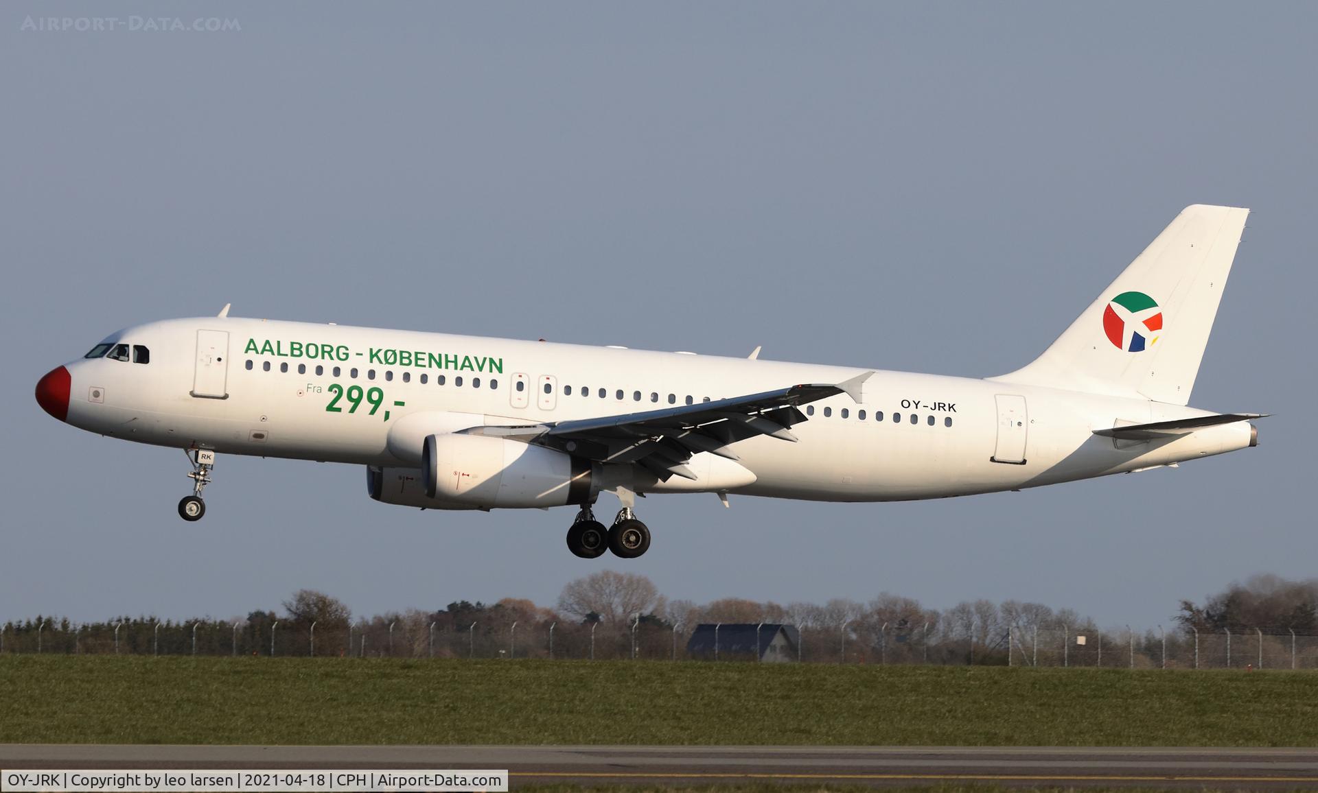 OY-JRK, 1993 Airbus A320-231 C/N 444, Copenhagen 18.4.2021 L/D R-04L