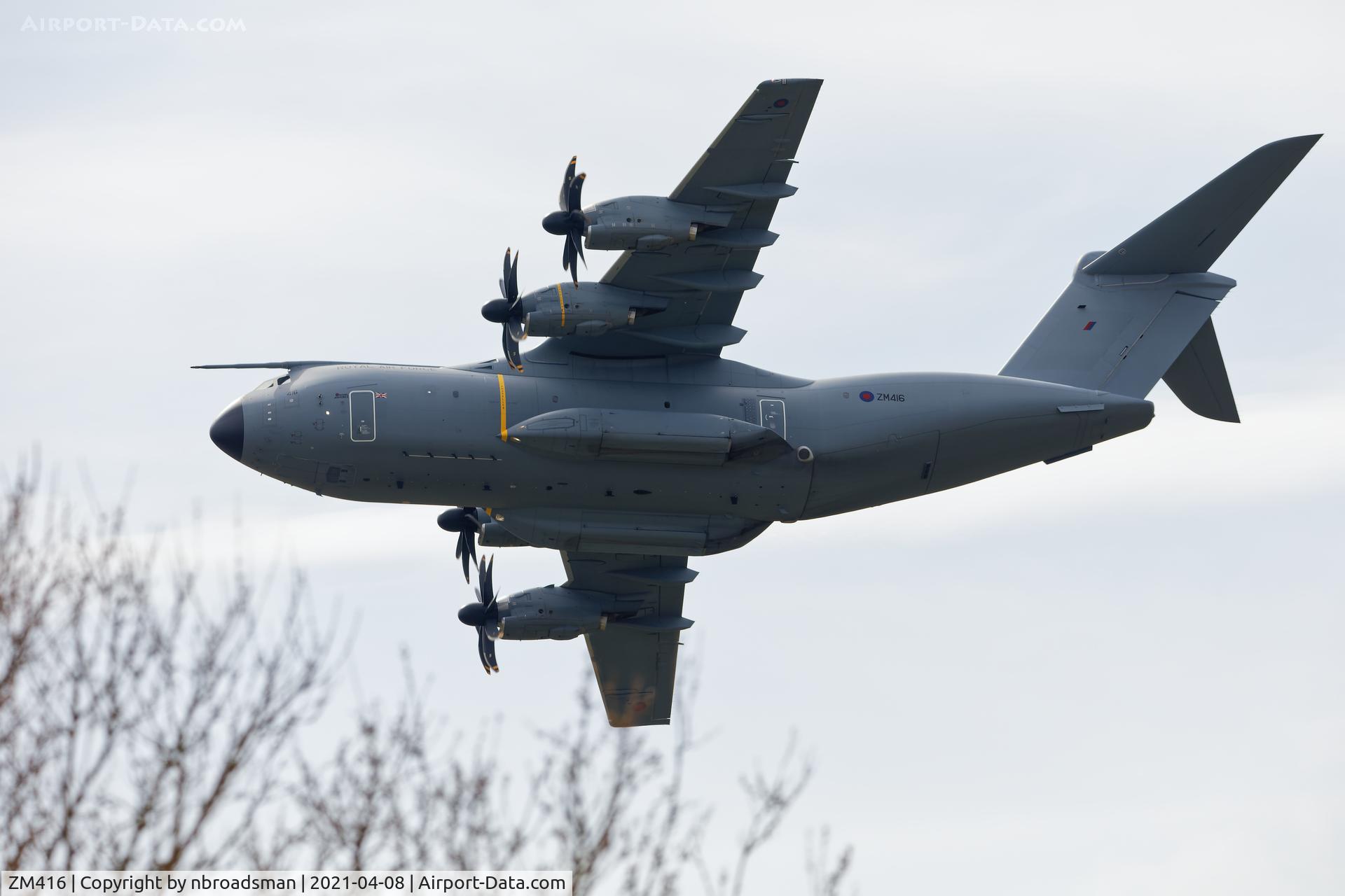 ZM416, 2017 Airbus A400M Atlas C.1 C/N 058, A400M seen flying at very low level over the North Norfolk countryside