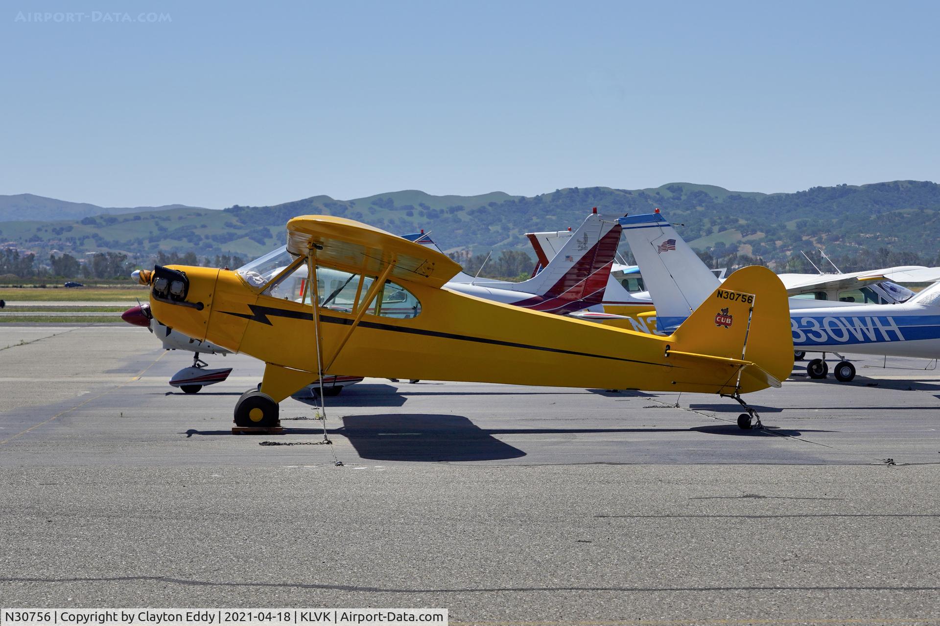 N30756, 1940 Piper J3C-65 Cub Cub C/N 5091, Livermore Airport California 2021.
