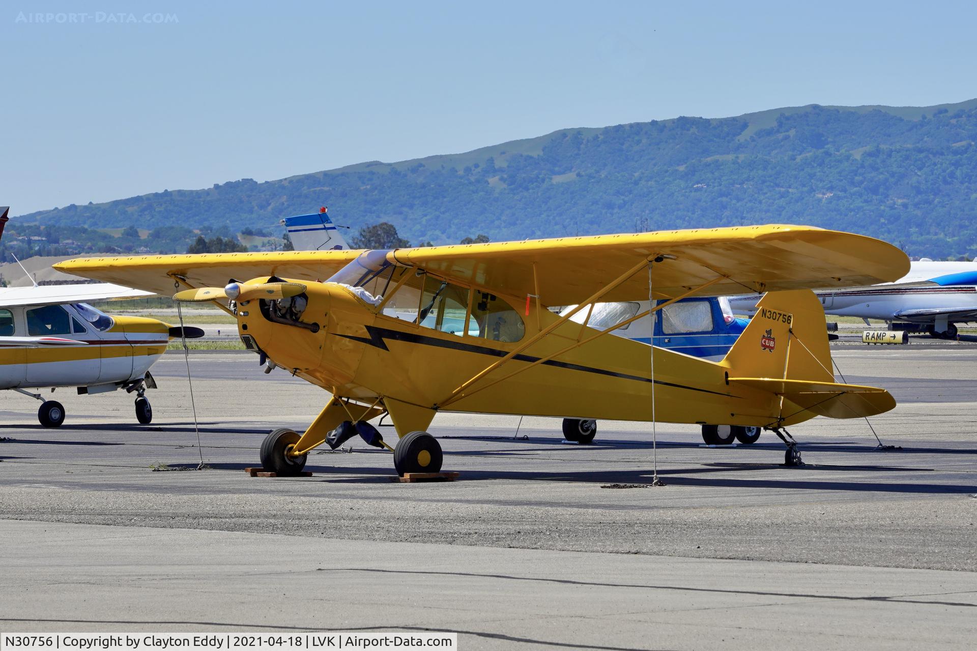 N30756, 1940 Piper J3C-65 Cub Cub C/N 5091, Livermore Airport California 2021.