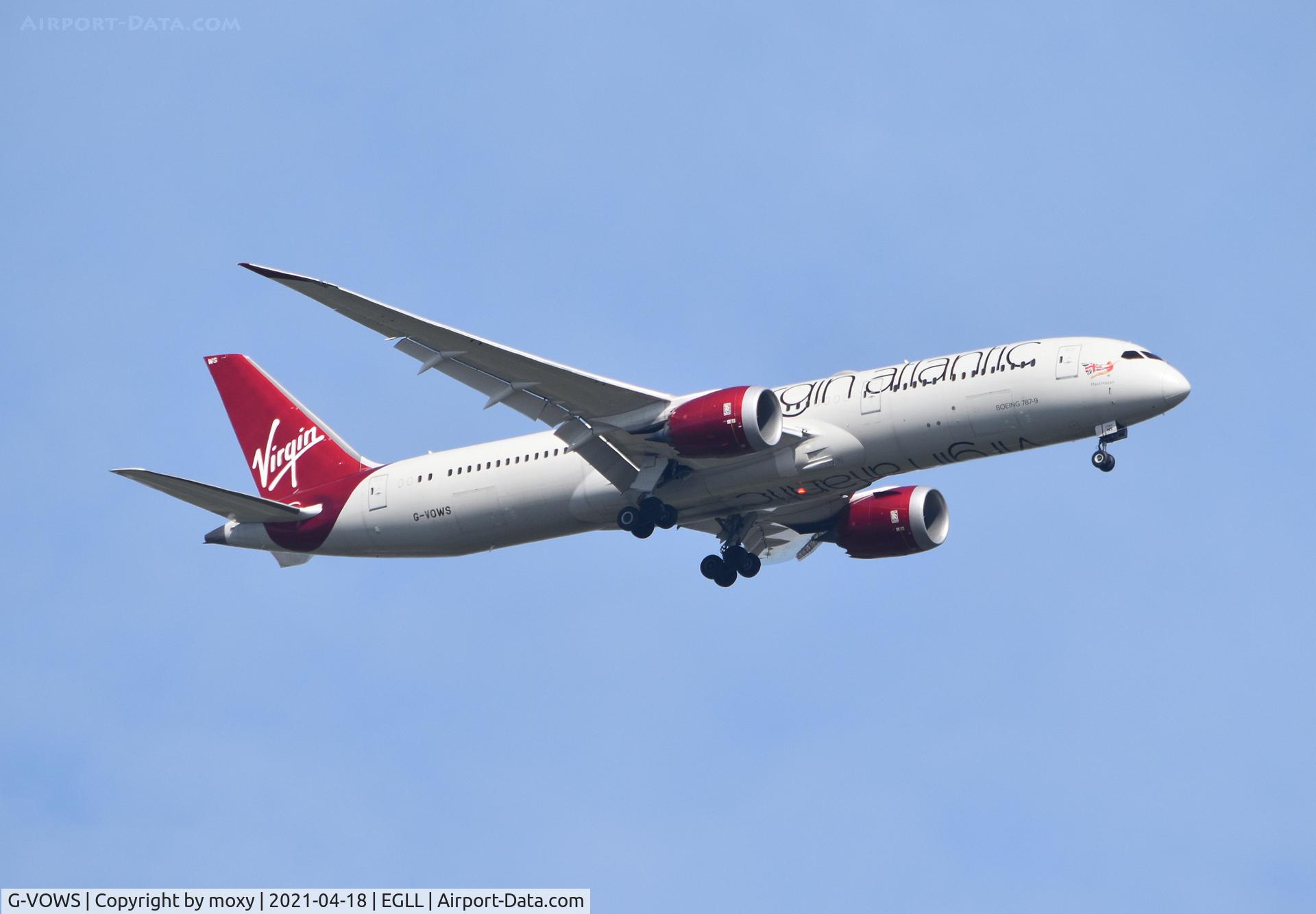 G-VOWS, 2015 Boeing 787-9 Dreamliner C/N 37974, Boeing 787-9 Dreamliner on finals to 9R London Heathrow.