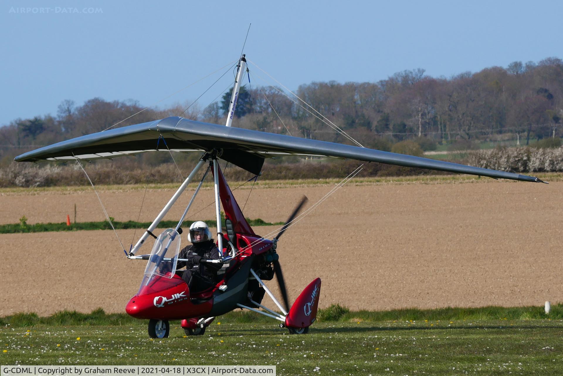 G-CDML, 2005 P&M Aviation Pegasus Quik C/N 8127, Just landed at Northrepps.