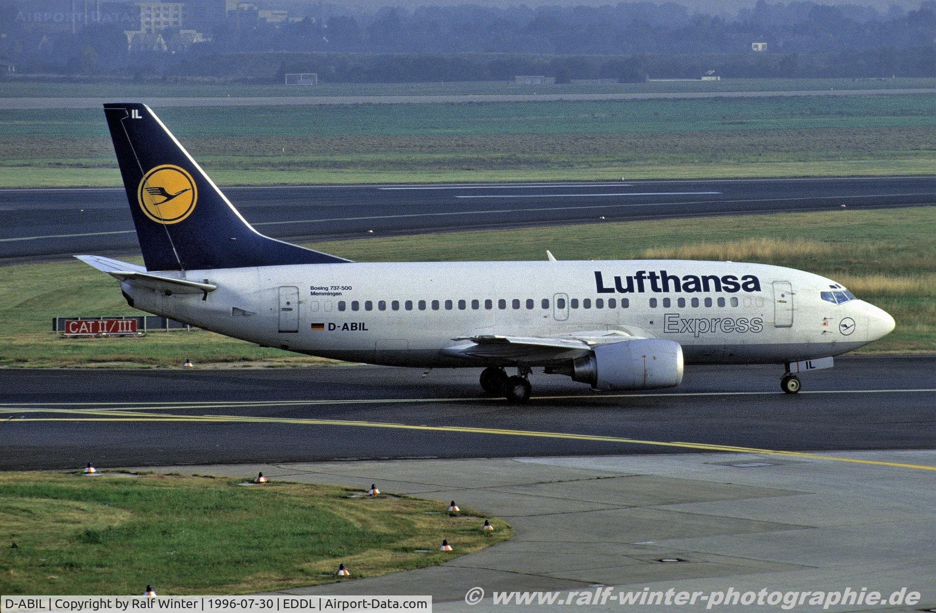 D-ABIL, 1991 Boeing 737-530 C/N 24824, Boeing 737-530 - LH DLH Lufthansa Express 'Memmingen' - 24824 - D-ABIL - 30.07.1996 - DUS