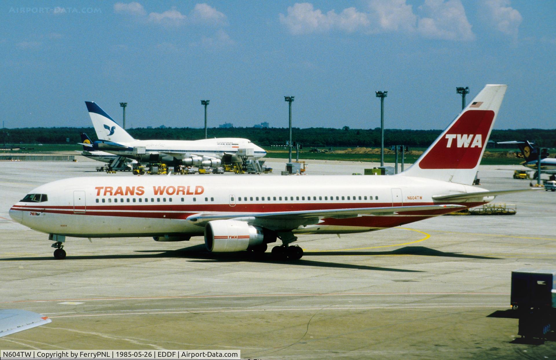 N604TW, 1982 Boeing 767-231 C/N 22567, Arrival of TWA B762