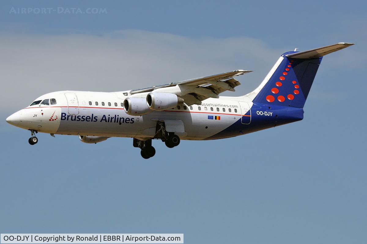 OO-DJY, 1997 British Aerospace Avro 146-RJ85 C/N E.2302, at bru