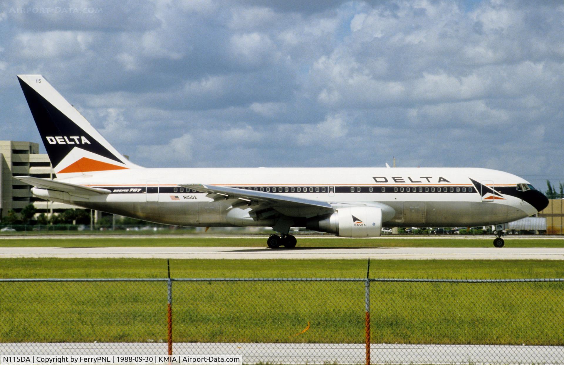 N115DA, 1984 Boeing 767-232 C/N 22227, Delta B762 lining-up. Delta used this plane until 2006 and than sold it to ABX.
