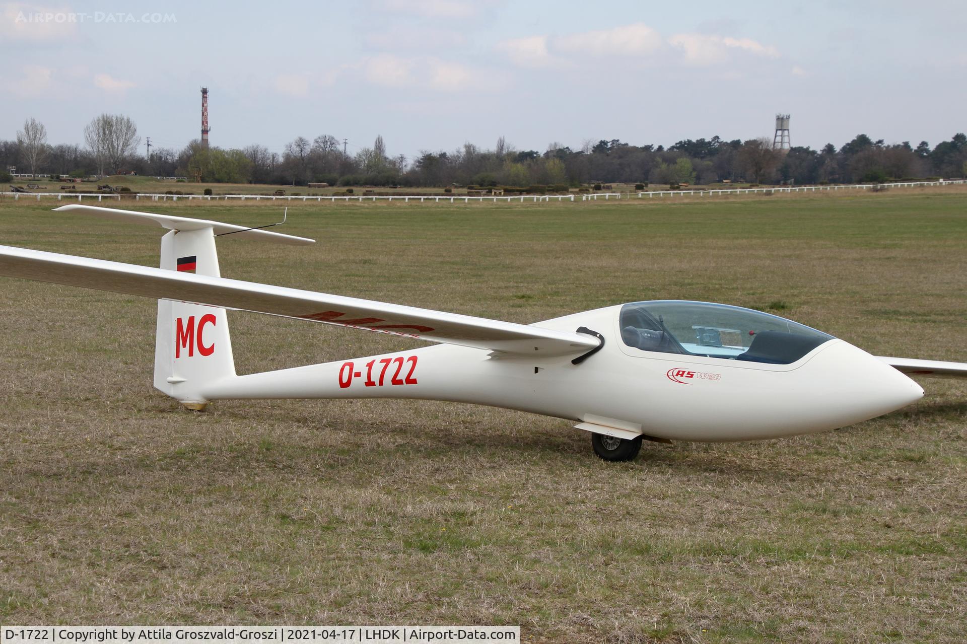 D-1722, 1986 Schleicher ASW 20 C/N 20481, LHDK . Dunakeszi Airport, Hungary
