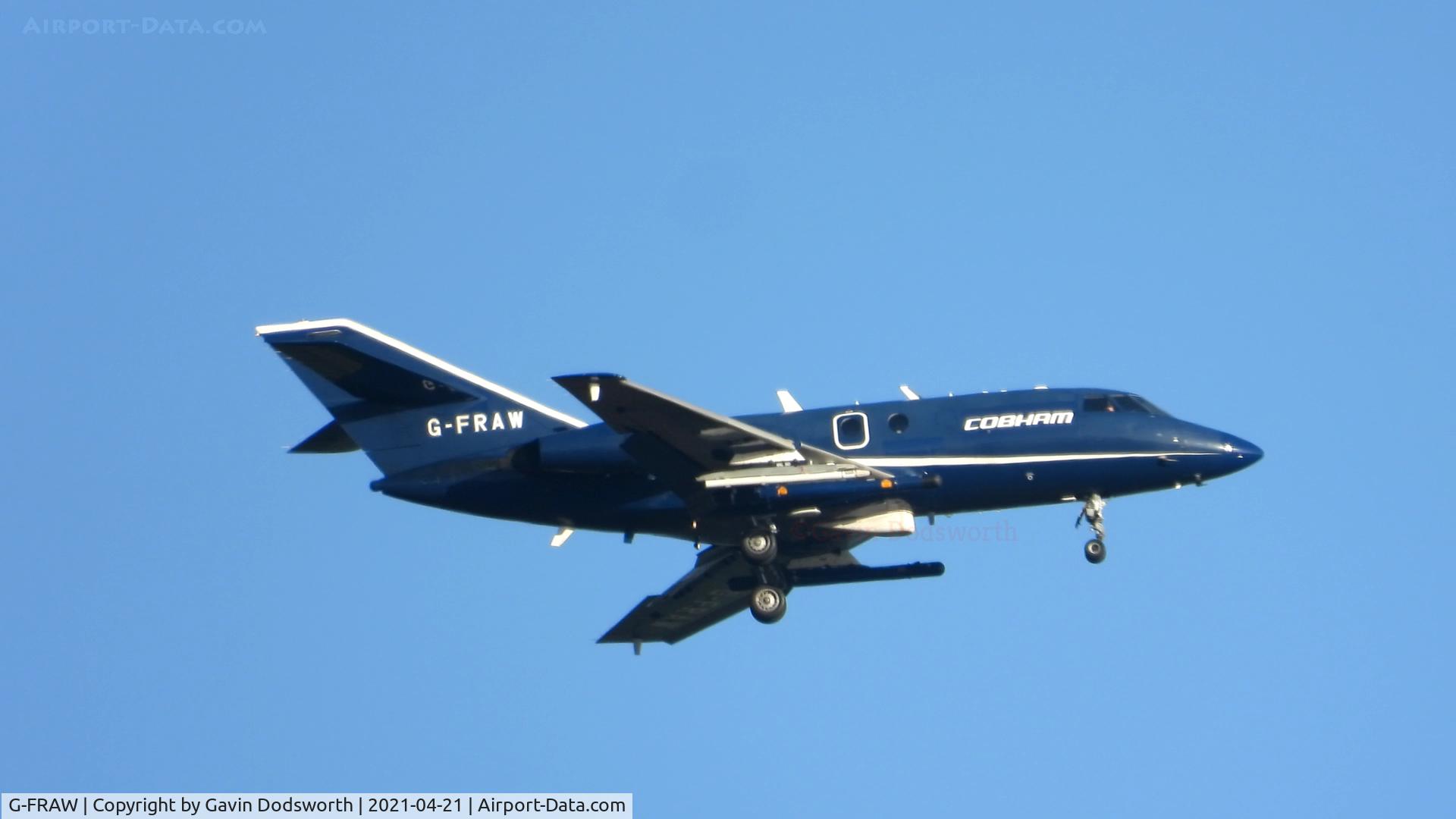 G-FRAW, 1967 Dassault Falcon (Mystere) 20C C/N 114, Over Darlington on Wednesday 21st April 2021 heading into Teesside Airport
