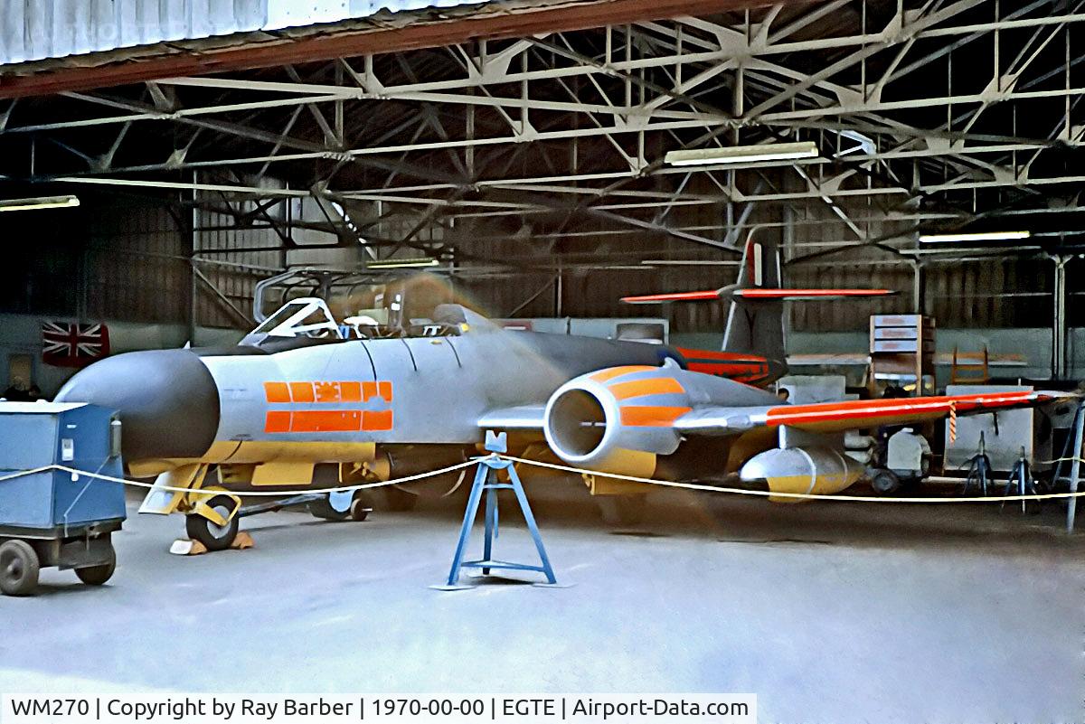 WM270, 1952 Gloster Meteor TT.20 C/N AW.5626, WM270   Gloster Meteor TT.20 [AW.5626] (Royal Air Force) Exeter~G @ 1970's