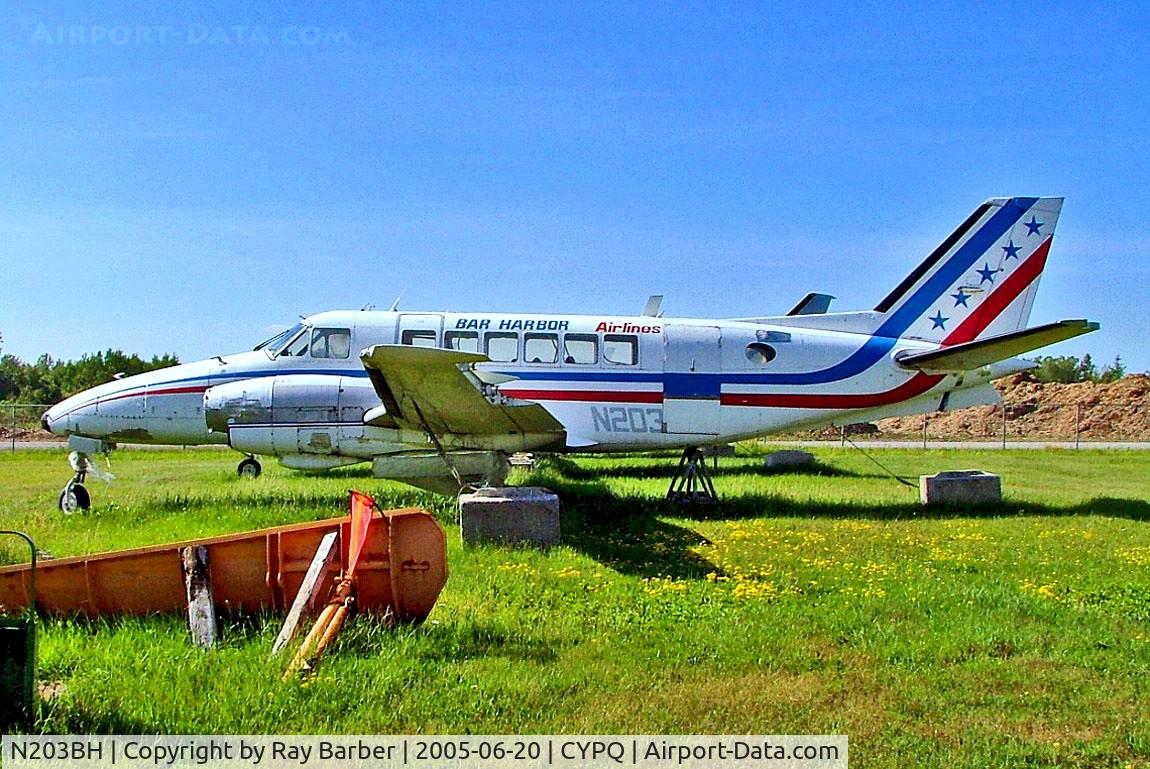 N203BH, 1968 Beech 99 Airliner C/N U-5, N203BH   Beech 99 [U-5] (Ex Bar Harbor Airlines) Peterborough~C 20/06/2005. Thought to have since been broken up.