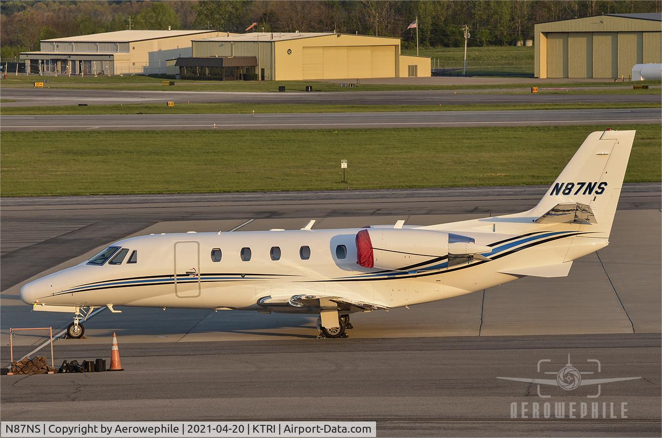 N87NS, 2001 Cessna 560XL Citation Excel C/N 560-5213, Parked on the ramp at Tri-Cities Airport.