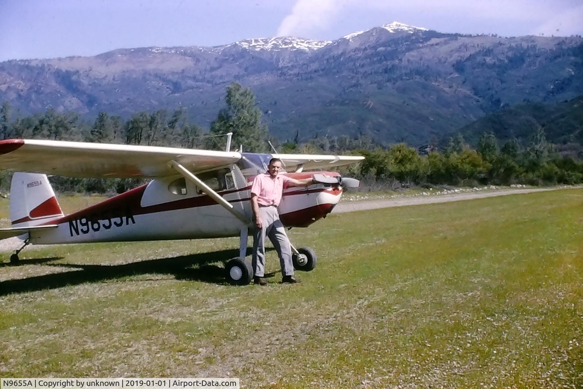 N9655A, 1950 Cessna 140A C/N 15376, We received this photo from relatives, the photo is of my Father-in-Law Ival J Ford and is undated.   The photo was most likely taken in the late 1970s or early 80s, possibly either in California or Nevada