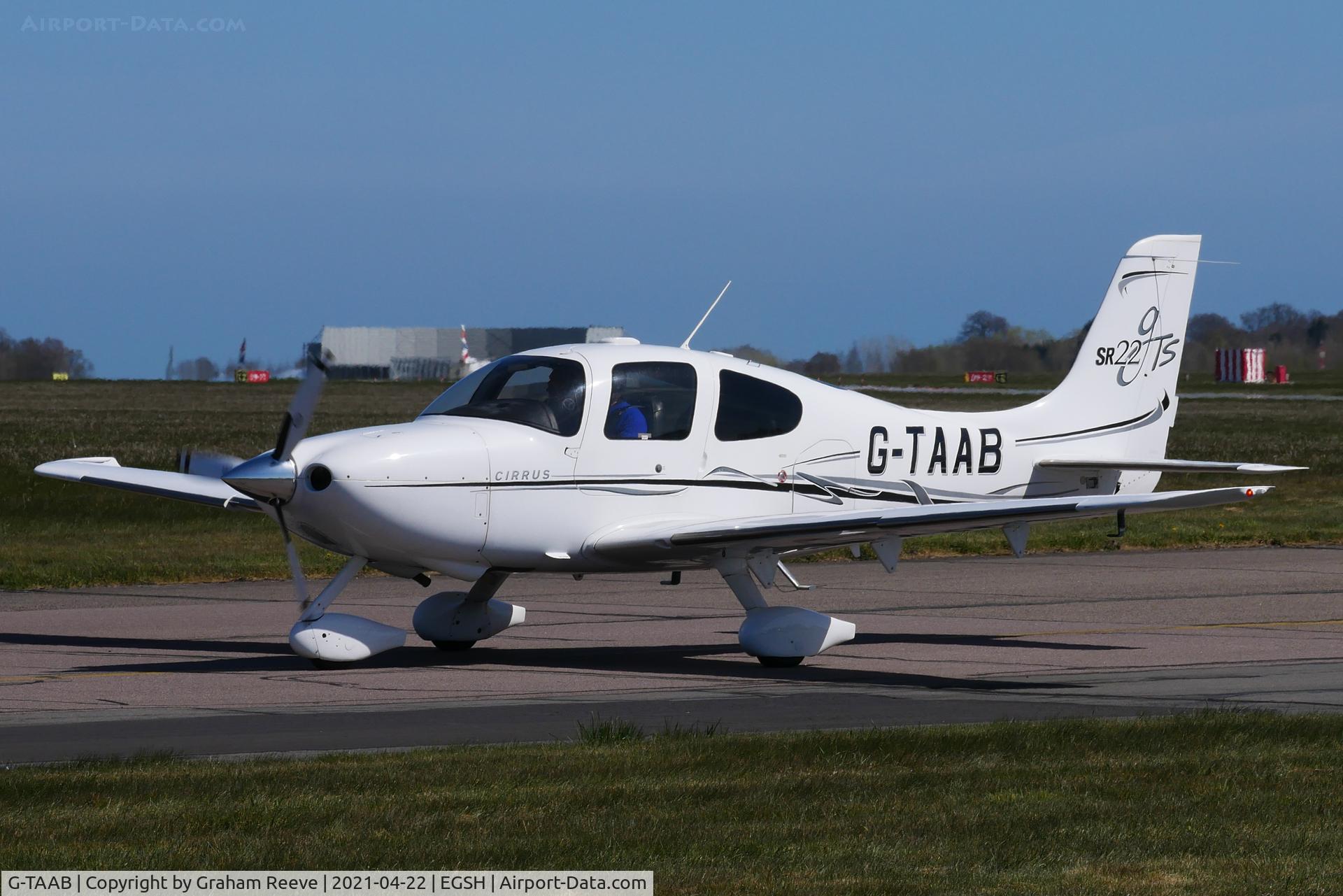 G-TAAB, 2006 Cirrus SR22 GTS C/N 1769, Just landed at Norwich.