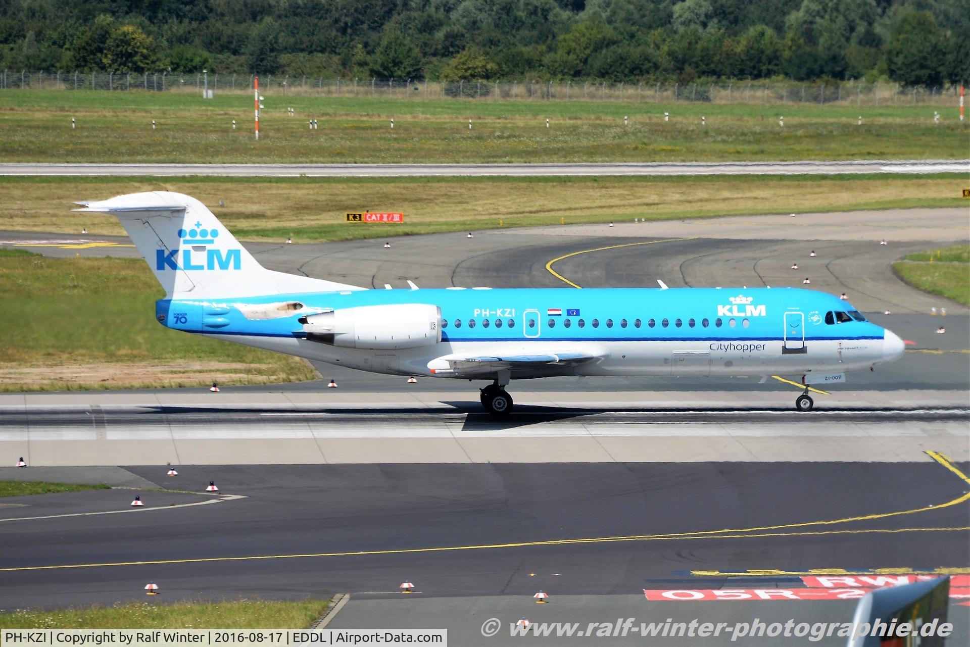 PH-KZI, 1997 Fokker 70 (F-28-0070) C/N 11579, Fokker 70 F28-0070 - WA KLC KLM CityHopper - 11579 - PH-KZI - 17.08.2016 - DUS