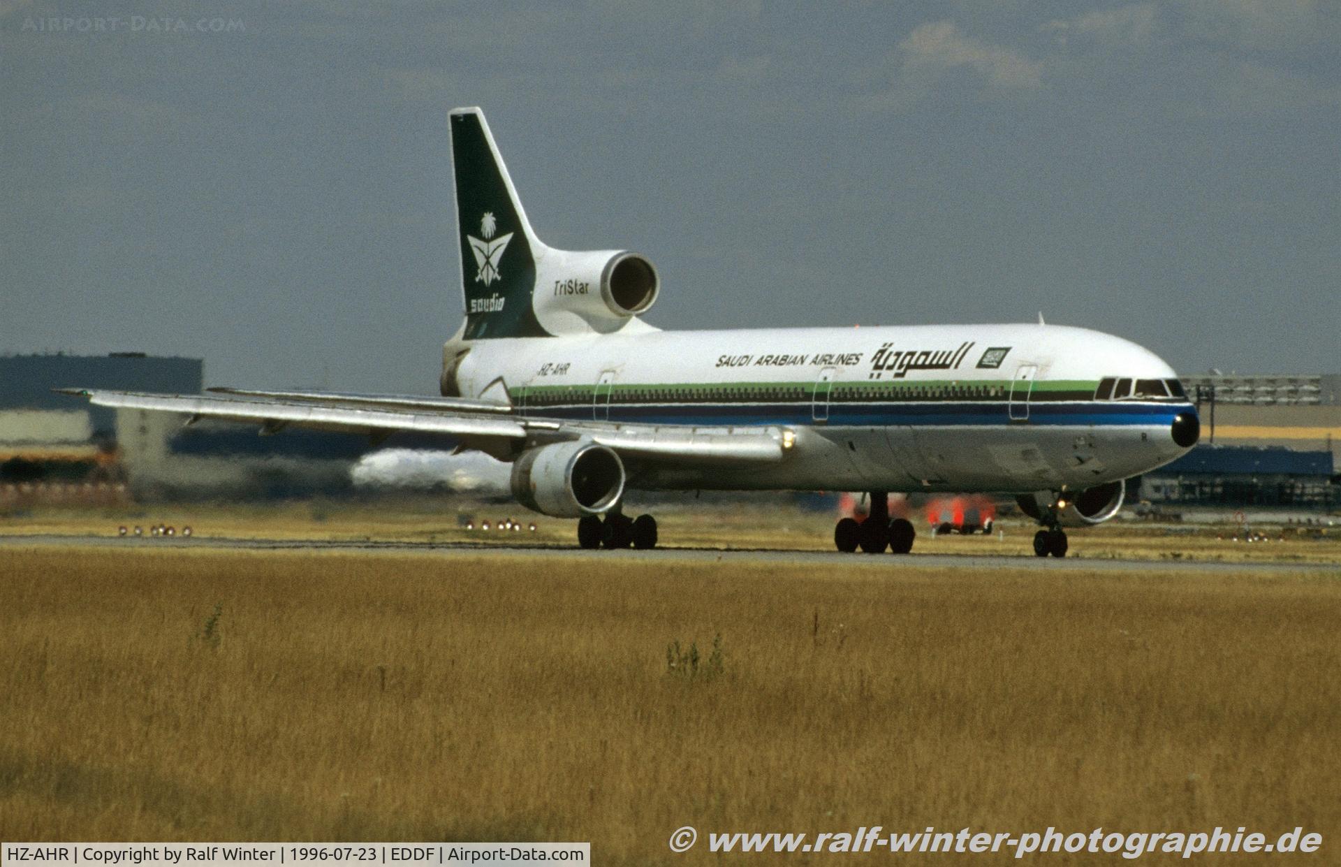 HZ-AHR, 1981 Lockheed L-1011 Tristar 200 C/N 193U-1214, Lockheed L-1011-385-1 TriStar - SV SVA Saudia Arabian Airlines - 1214 - HZ-AHR - 23.07.1996 - FRA