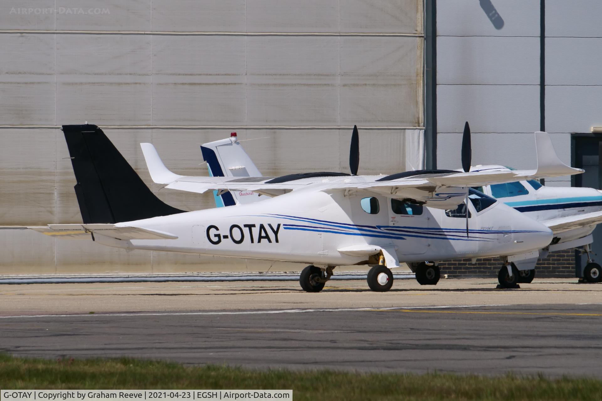 G-OTAY, 2010 Tecnam P-2006T C/N 049, Parked at Norwich.