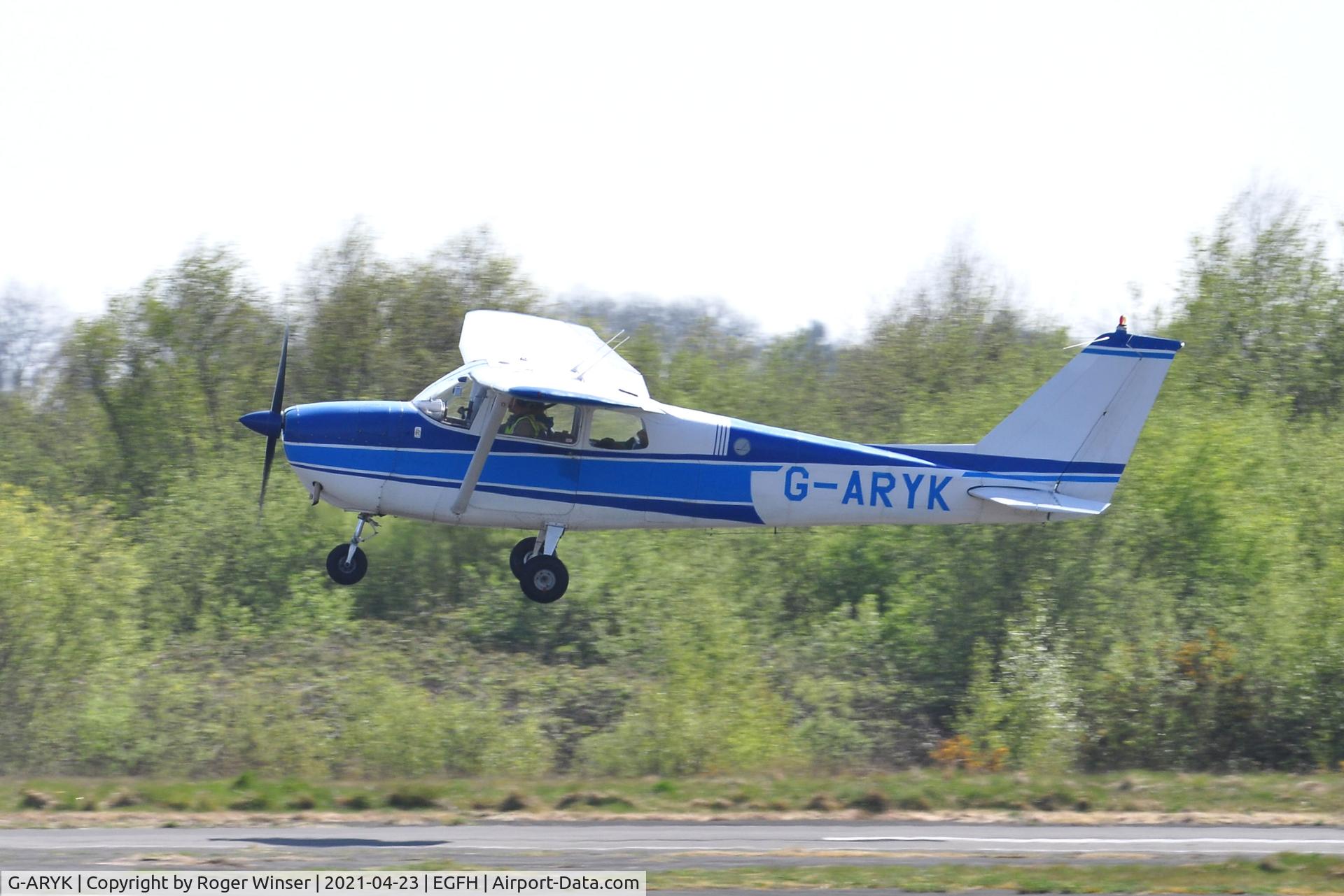 G-ARYK, 1962 Cessna 172C Skyhawk C/N 17249288, Resident Skyhawk departing Runway 10.
23rd April 2021.
Swansea Airport.