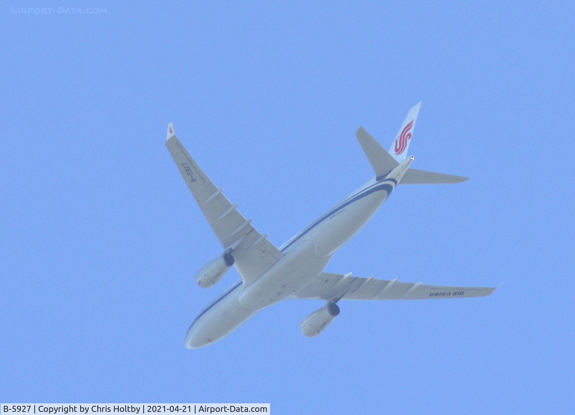 B-5927, 2013 Airbus A330-243 C/N 1444, Air China Airbus A330 over Potters Bar, Herts