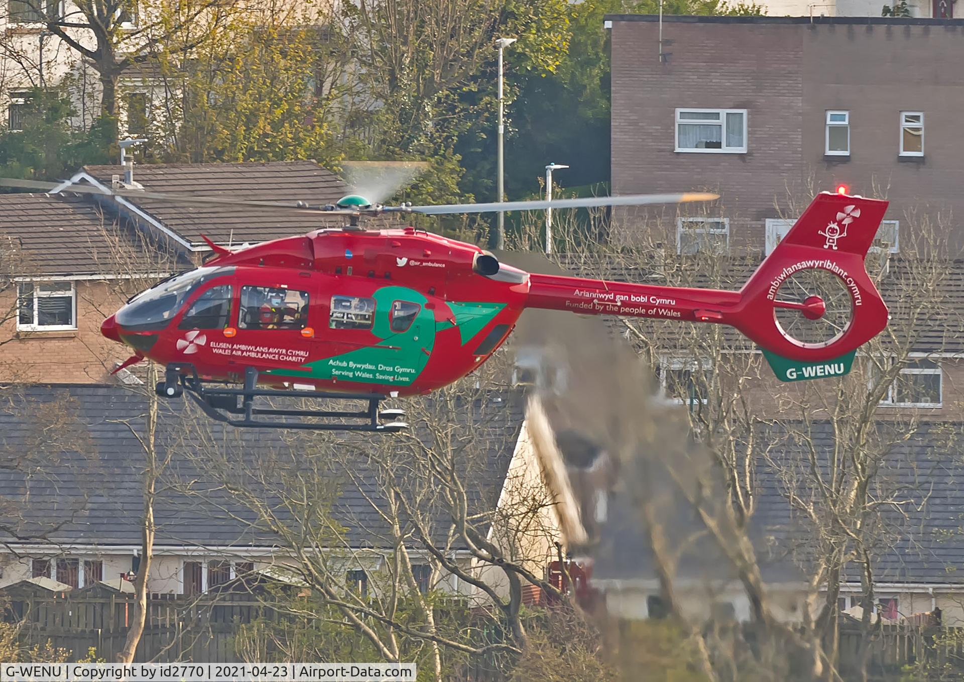 G-WENU, 2016 Airbus Helicopters H-145 (BK-117D-2) C/N 20112, On approach to Aberystwyth HLS