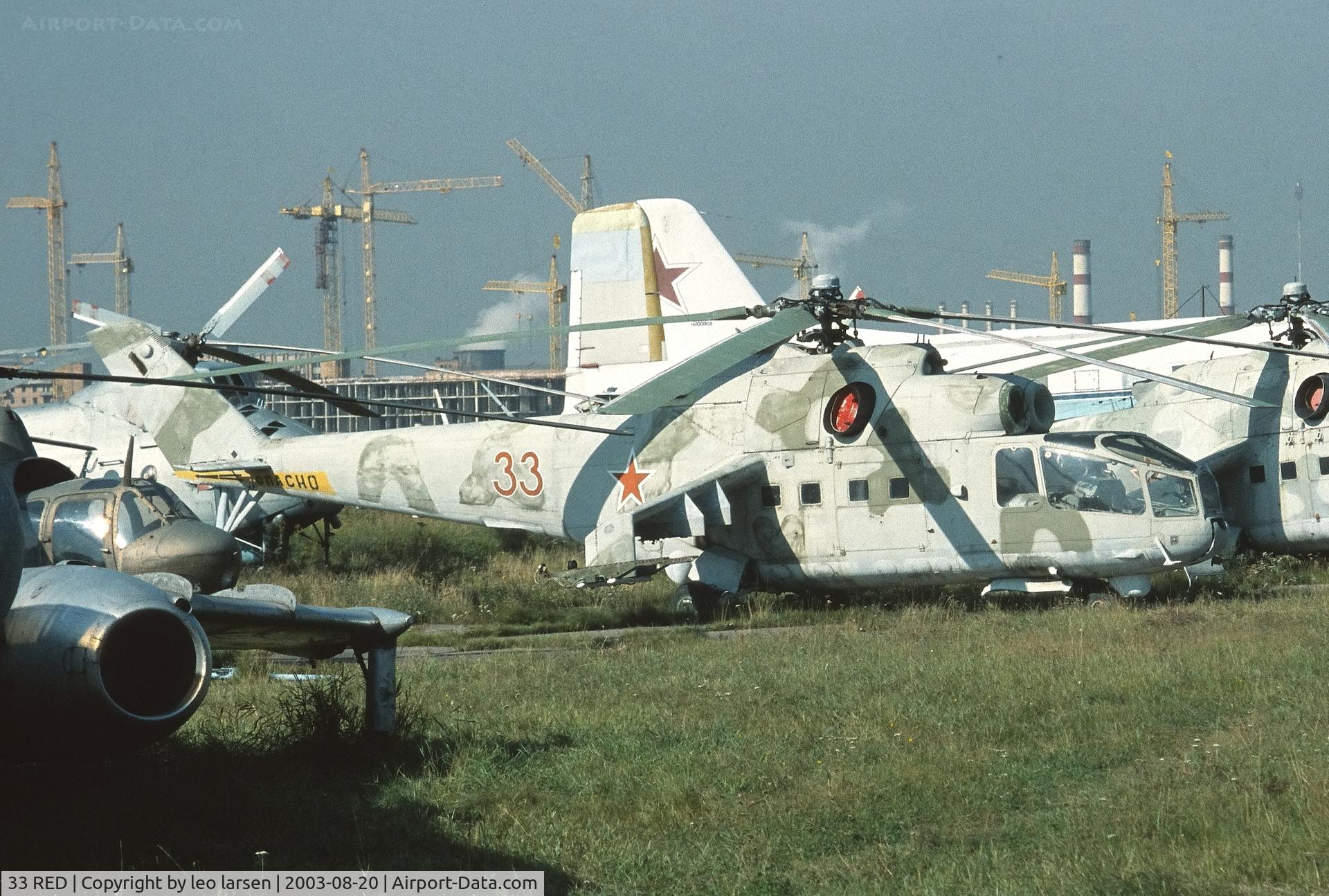 33 RED, 1974 Mil Mi-24A C/N 3201902, Khodinka Museum Moscow 20.8.2003