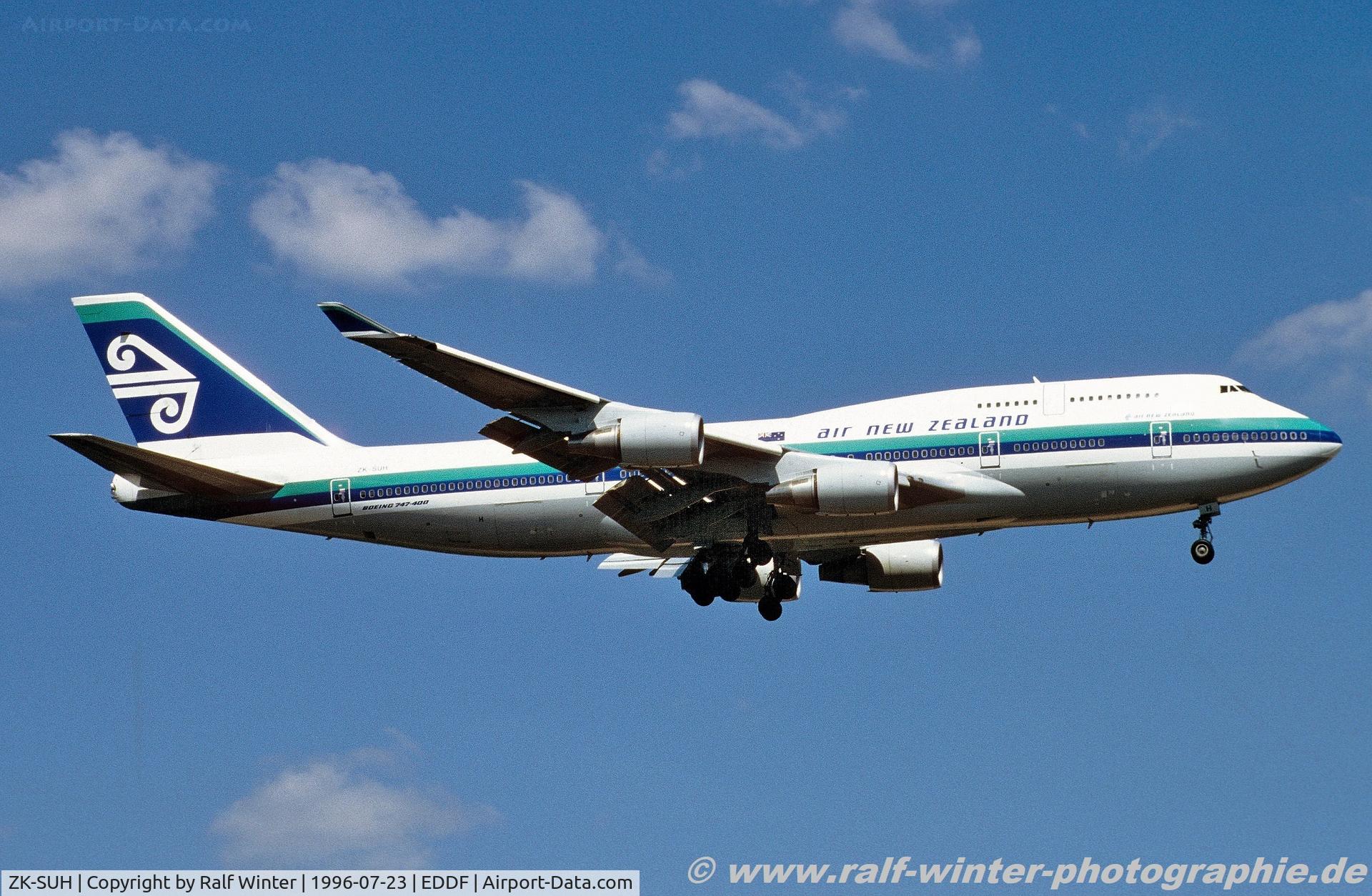 ZK-SUH, 1991 Boeing 747-475 C/N 24896, Boeing 747-475 - NZ ANZ Air New Zealand - 24896 - ZK-SUH - 23.07.1996 - FRA