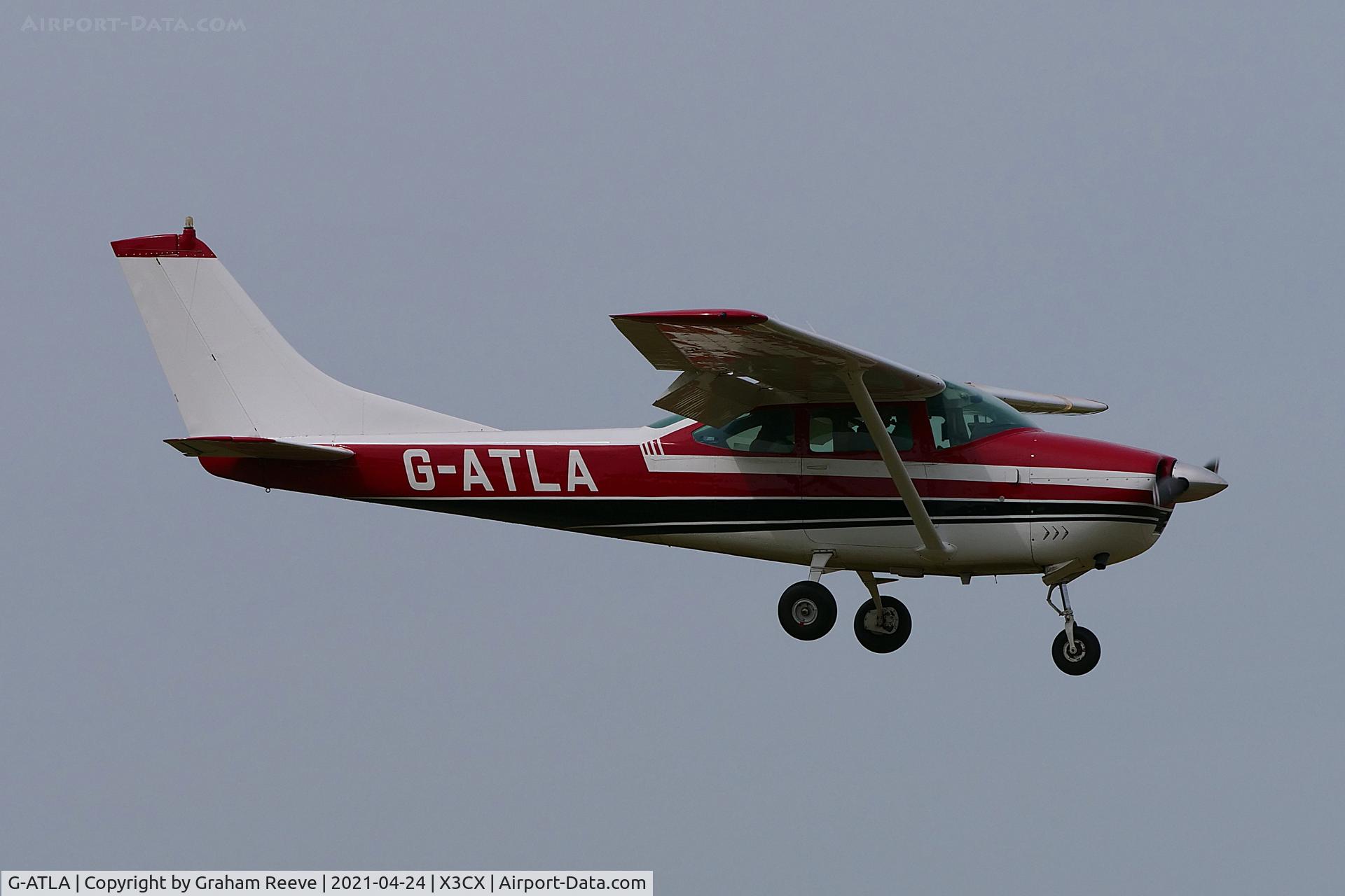 G-ATLA, 1966 Cessna 182J Skylane C/N 182-56923, Landing at Northrepps.