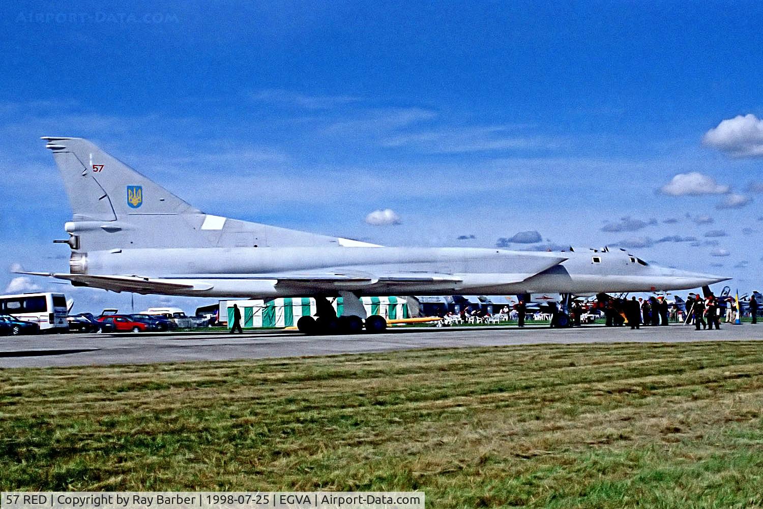 57 RED, Tupolev Tu-22M-3 Backfire C/N 20106726, 57 Red   Tupolev Tu-22M-3 Backfire [20106726] (Ukrainian Air Force) RAF Fairford~G 25/07/1998