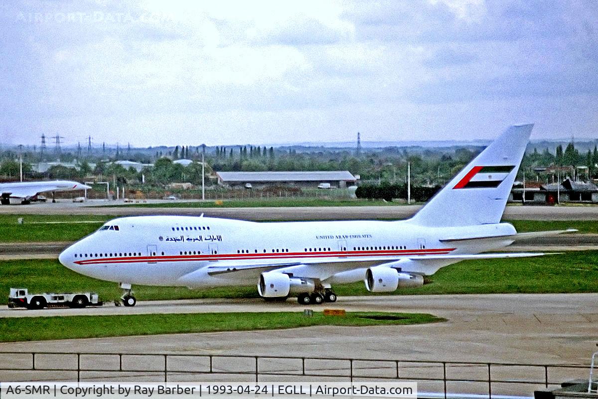 A6-SMR, 1979 Boeing 747SP-31 C/N 21961, A6-SMR   Boeing 747SP-31 [21961] (Dubai Air Wing) Heathrow~G 24/04/1993