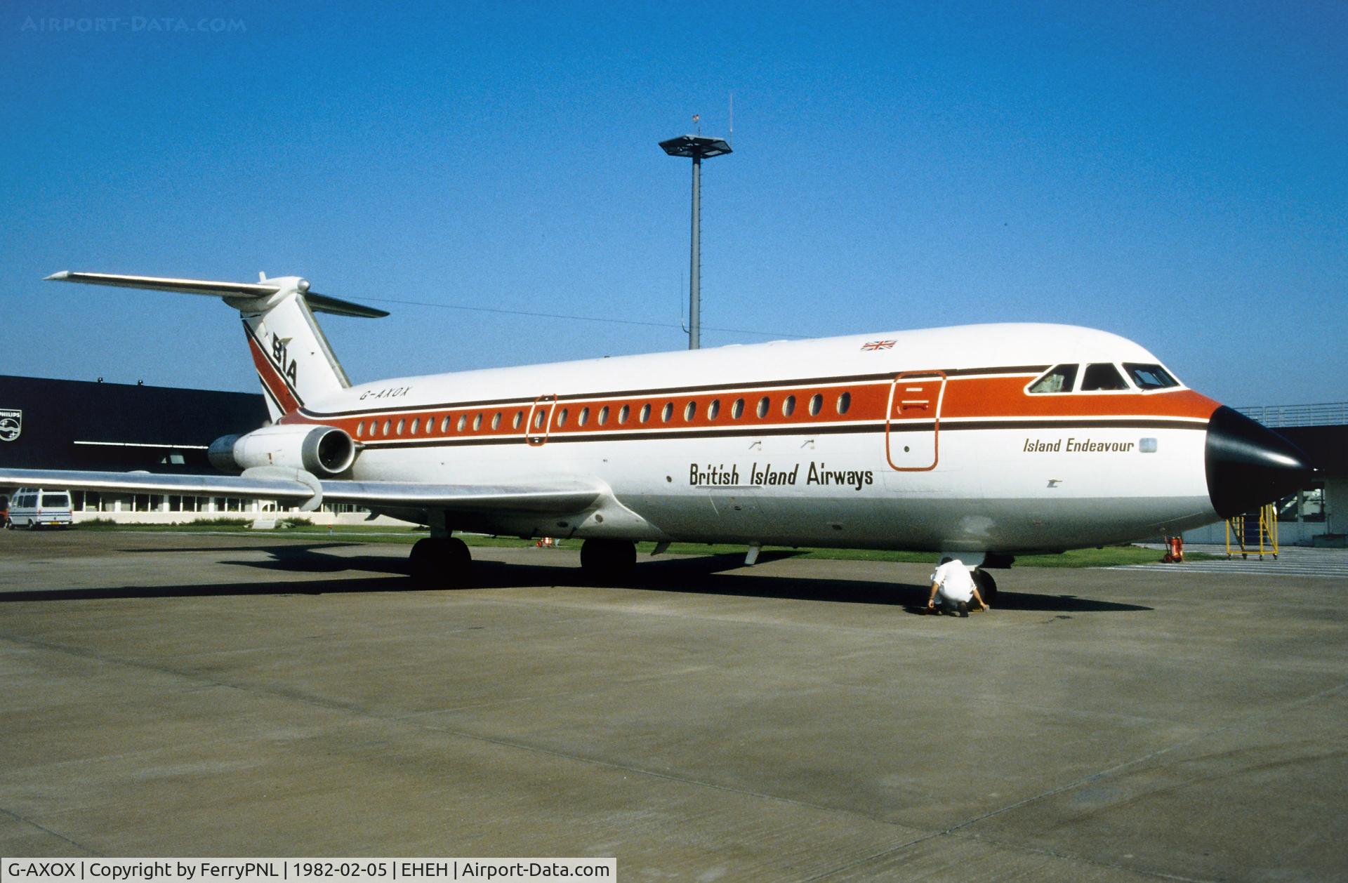 G-AXOX, 1968 BAC 111-432FD One-Eleven C/N BAC.121, BIA BAC 1-11 parked in EIN