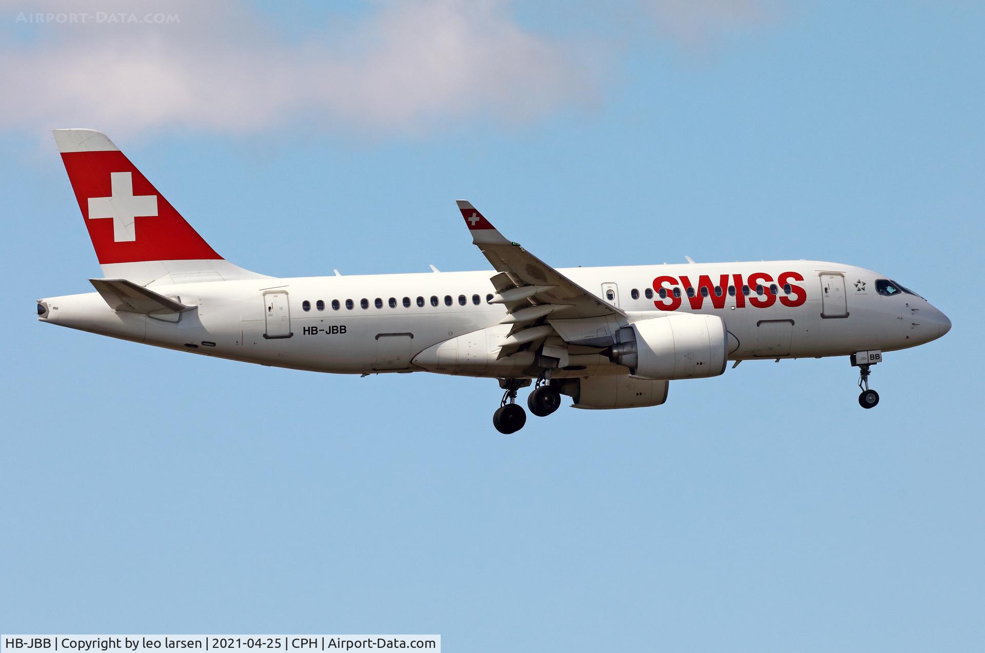 HB-JBB, 2016 Bombardier CSeries CS100 (BD-500-1A10) C/N 50011, Coppenhagen 25.4.2021 L/D R-04R
